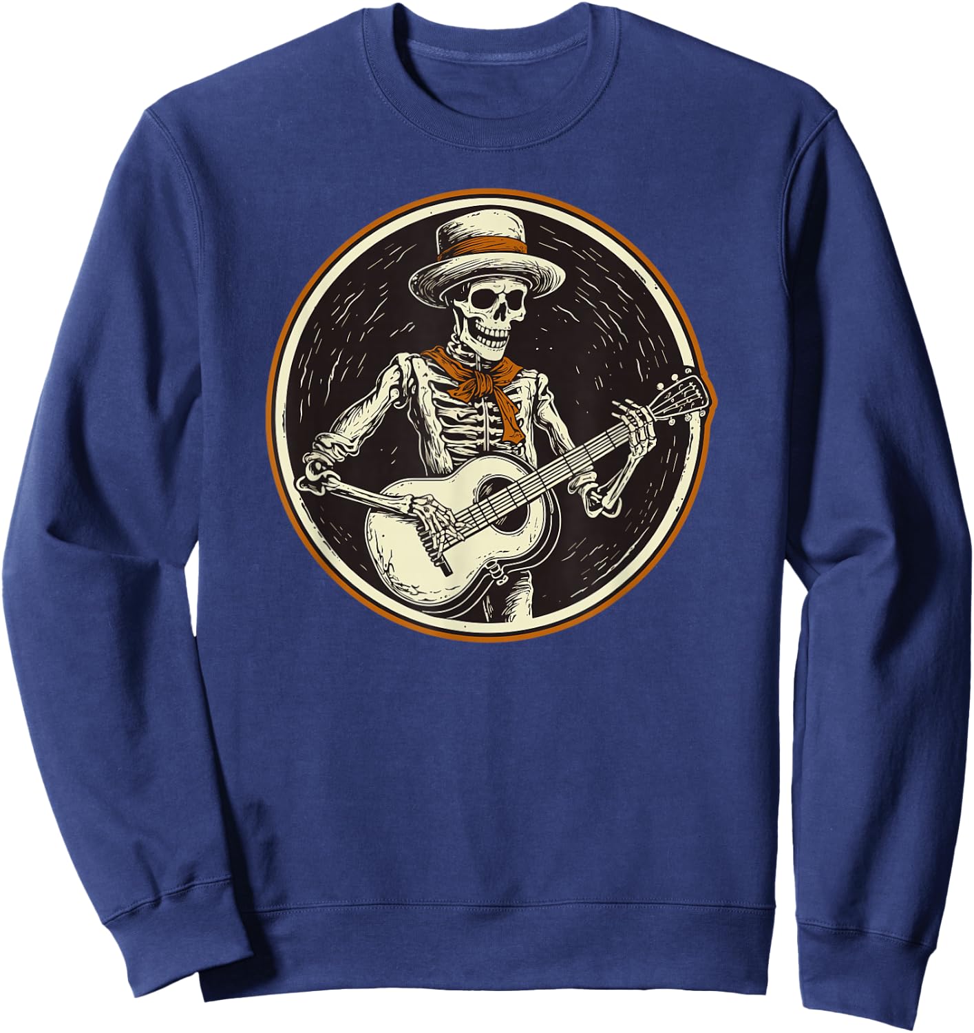 skeleton playing banjo Funny Bluegrass Style Sweatshirt - Sweatshirt | Navy