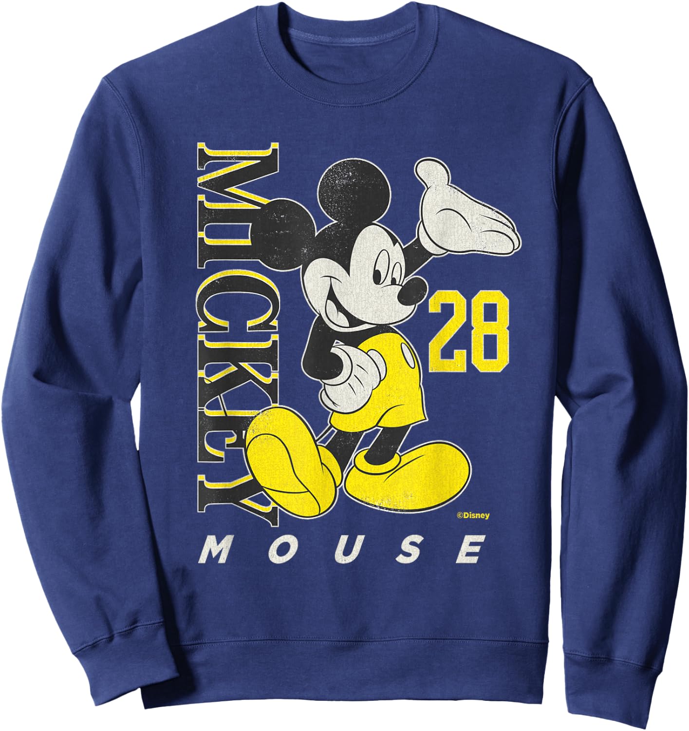 Disney Mickey Mouse Vintage Classics 28 Black & Yellow Sweatshirt - Sweatshirt | Navy