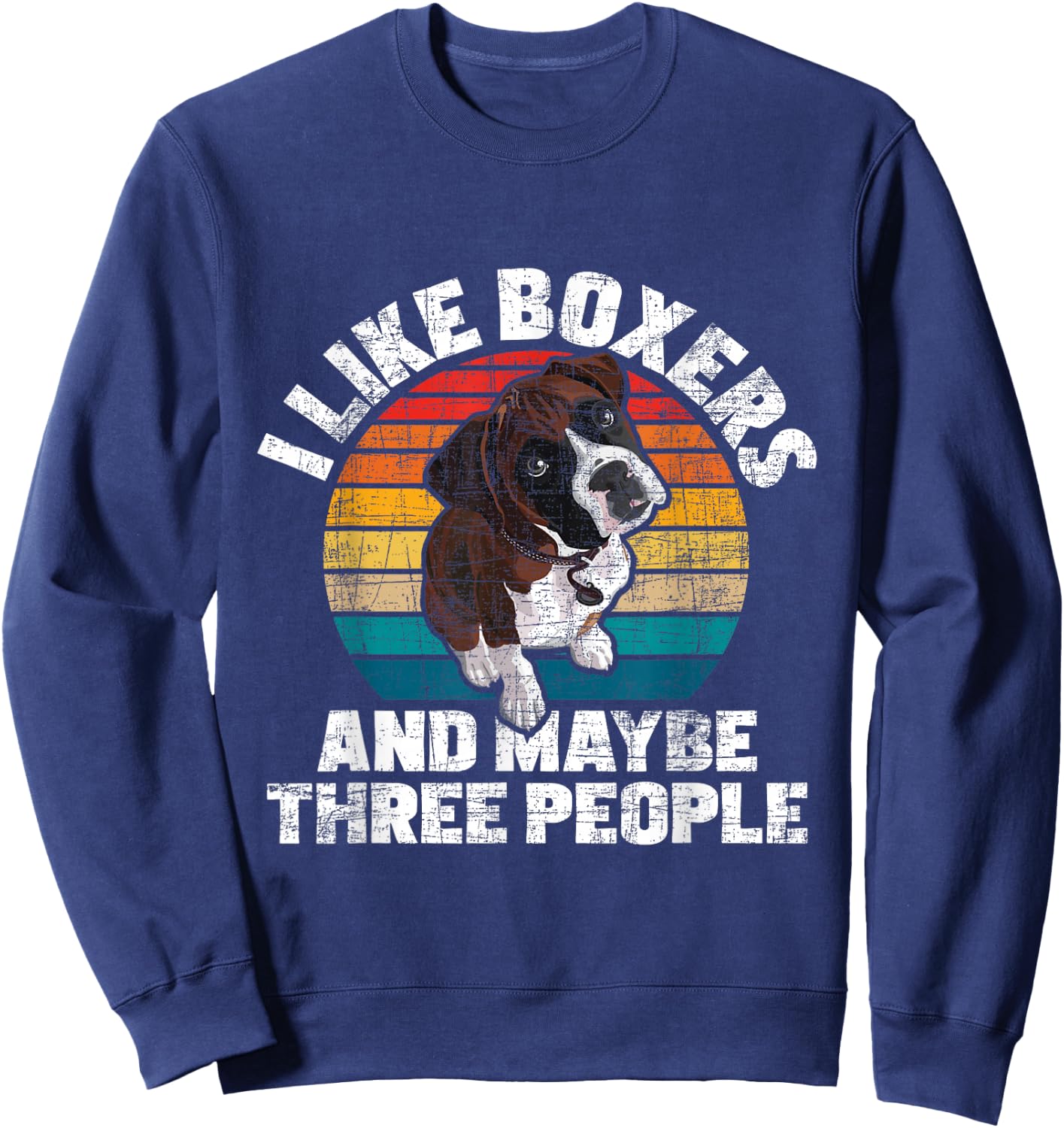 I Like Boxers And Maybe 3 People - Boxer Dog Puppy Trainer Women Girls Kids Sweatshirt - Sweatshirt | Navy