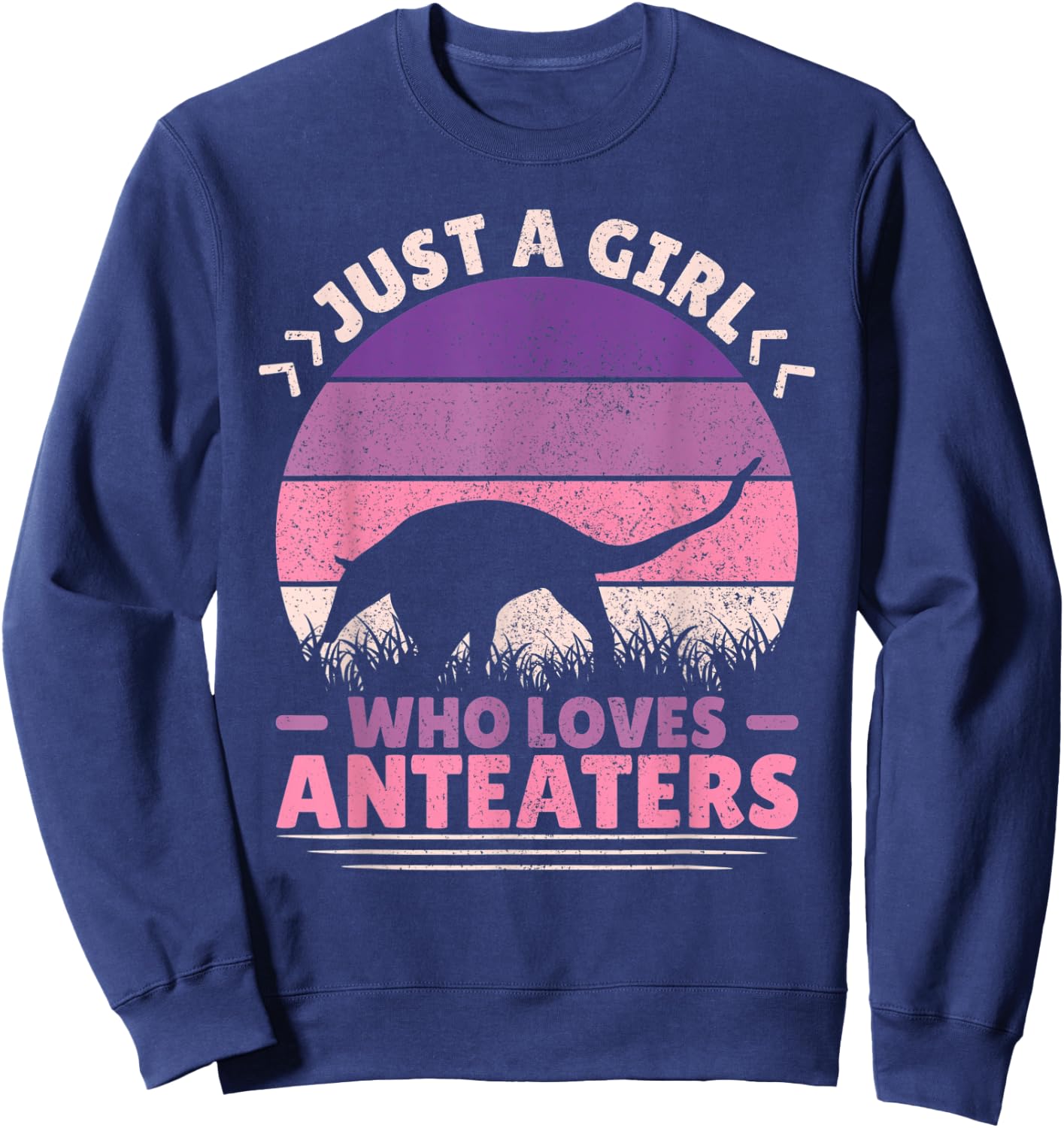 Just A Girl Who Loves Anteaters Animal Lover Girls Anteater Sweatshirt - Sweatshirt | Navy