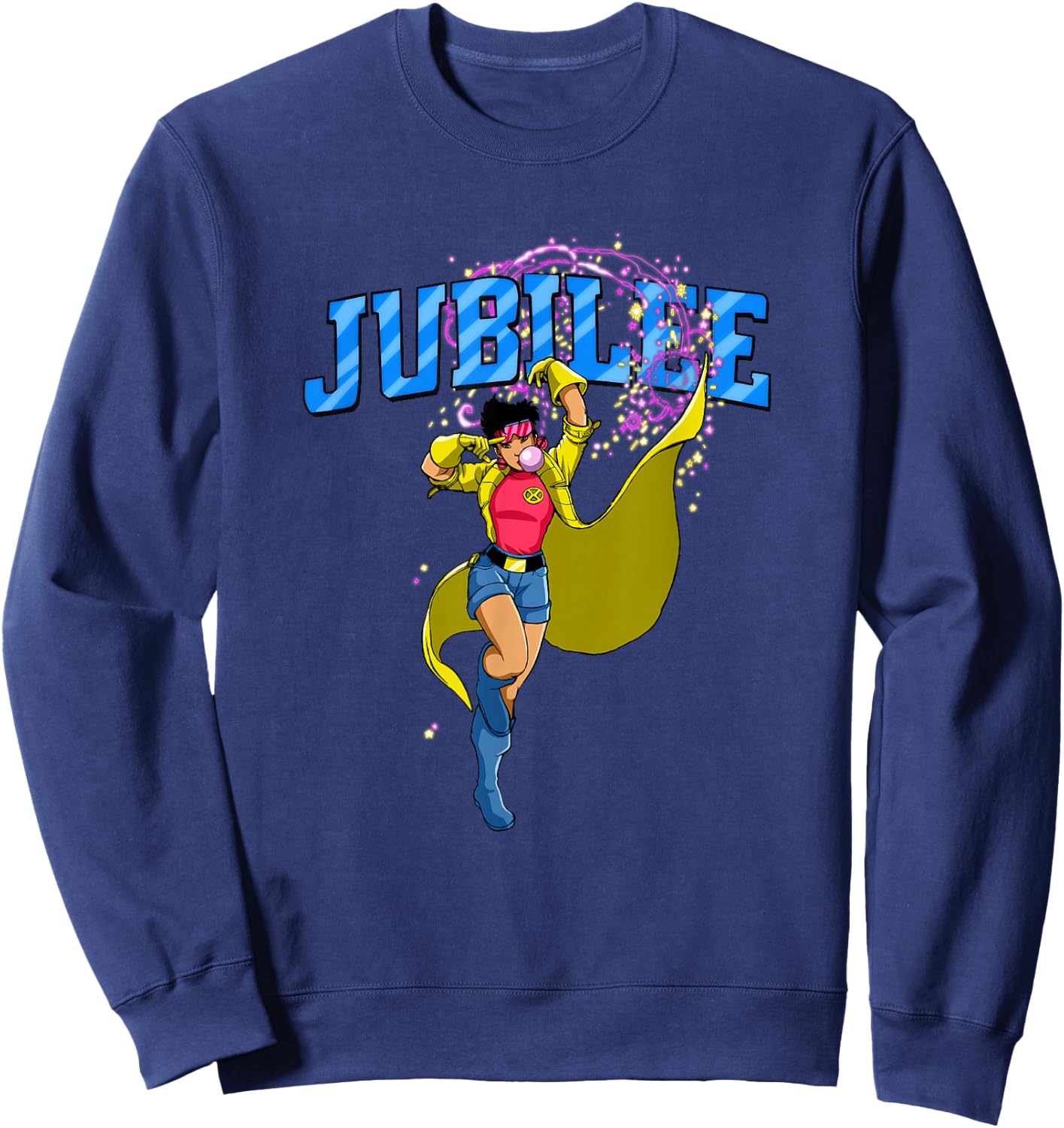 Marvel X-Men Jubilee 90's TV Show Portrait Sweatshirt - Sweatshirt | Navy