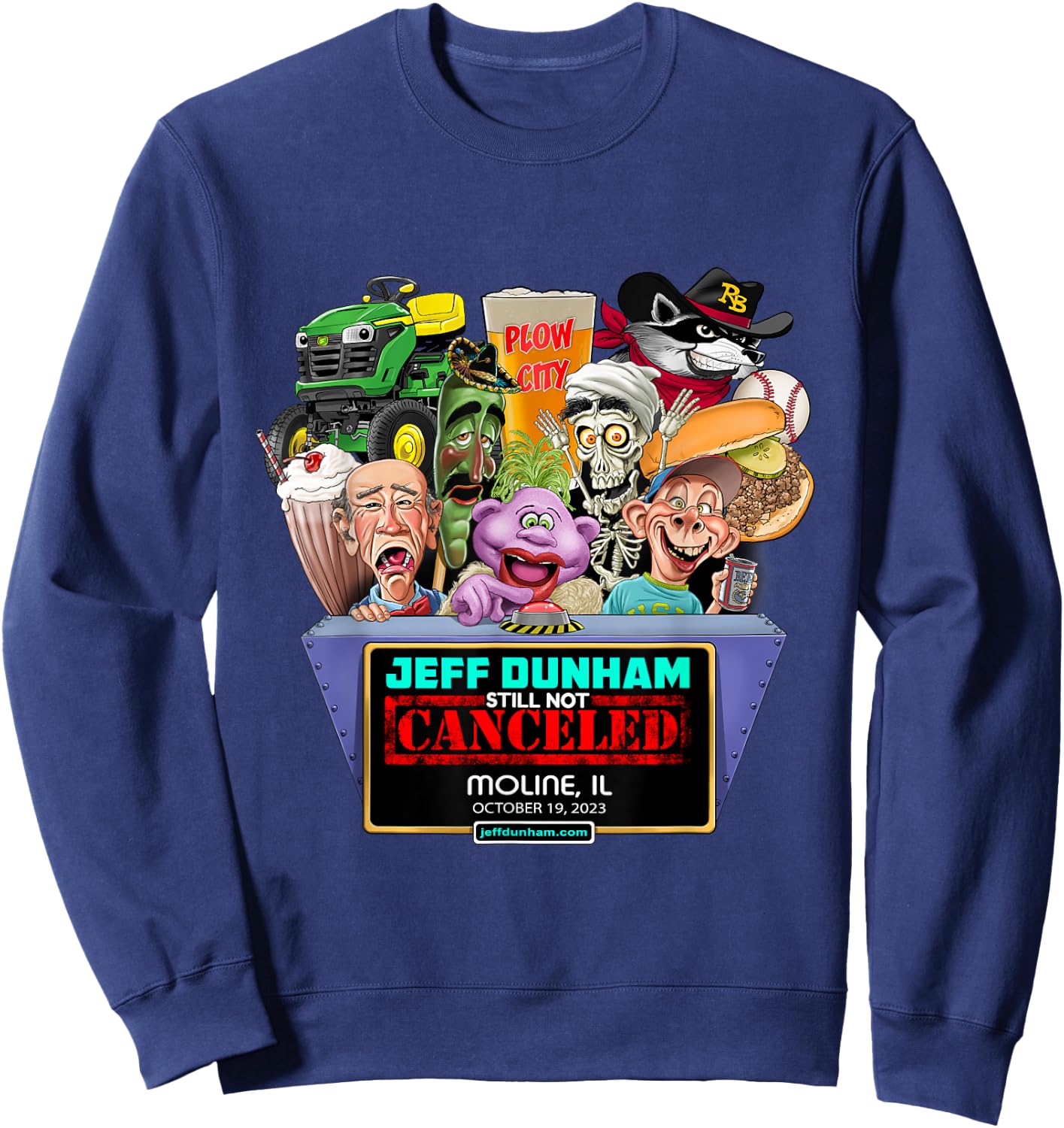 Jeff Dunham Moline, IL (2023) Sweatshirt - Sweatshirt | Navy