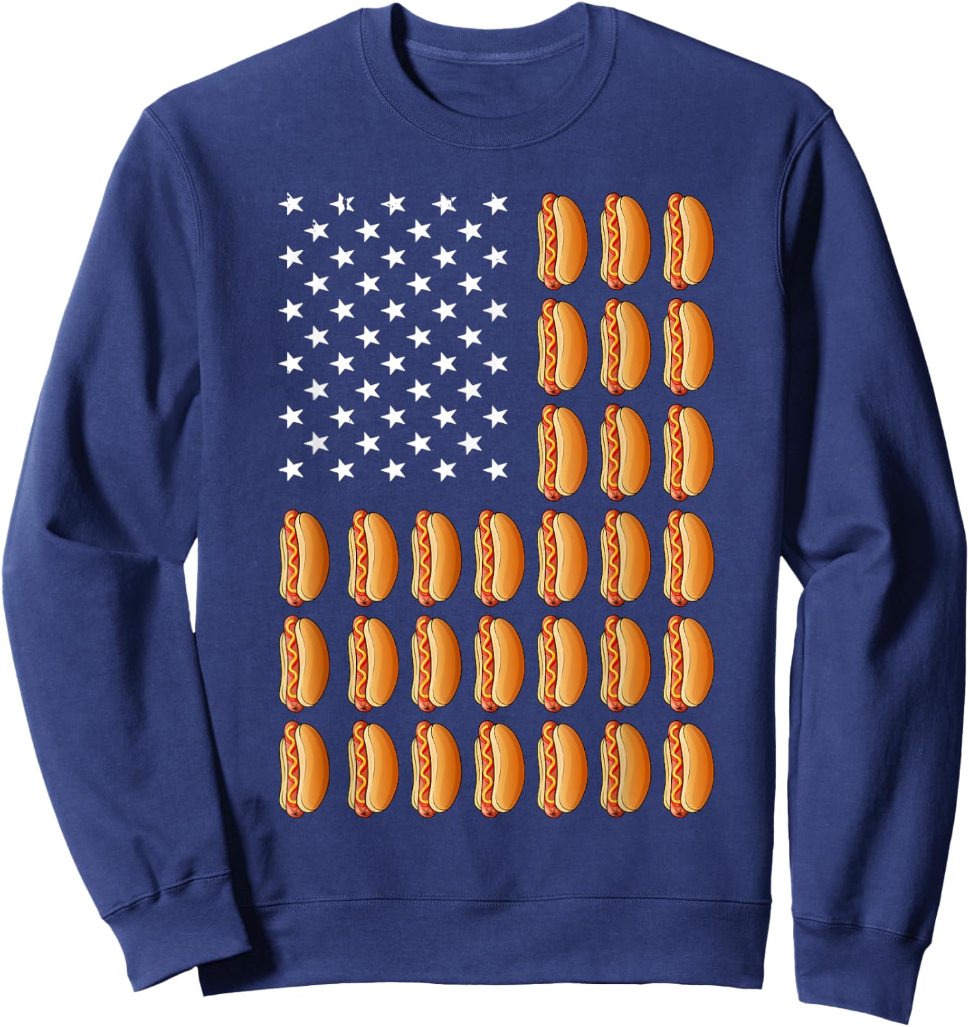 Funny Hot Dog Design Women Kids Food Hotdog Lovers Sweatshirt - Sweatshirt | Navy