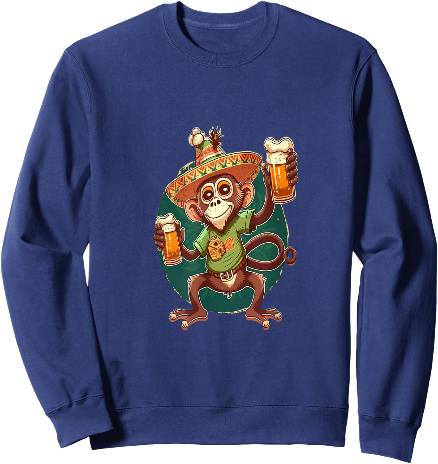 Funny Spider Monkey Lover Mexican Spider Monkey Drinking Sweatshirt - Sweatshirt | Navy