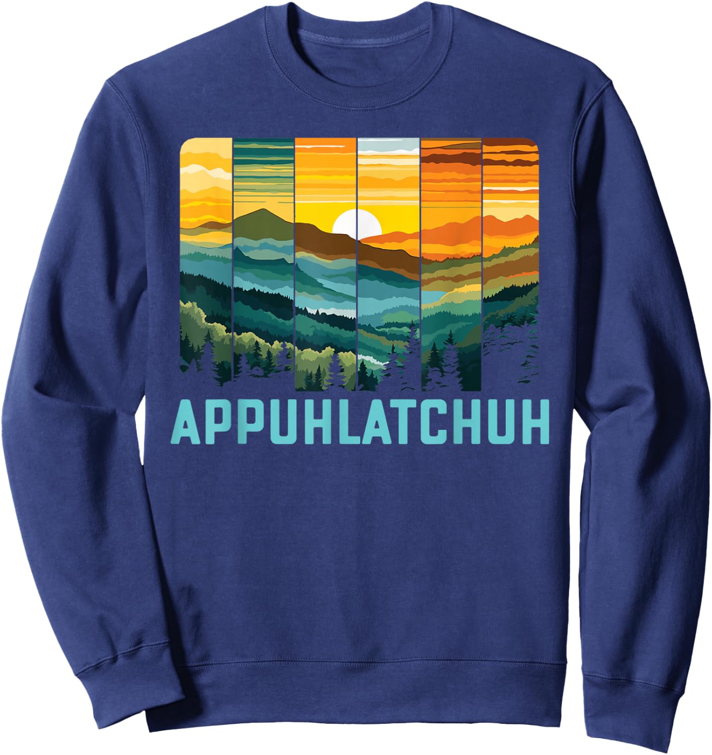 App Uh Latch Uh Appalachian Mountains Art Sweatshirt - Sweatshirt | Navy