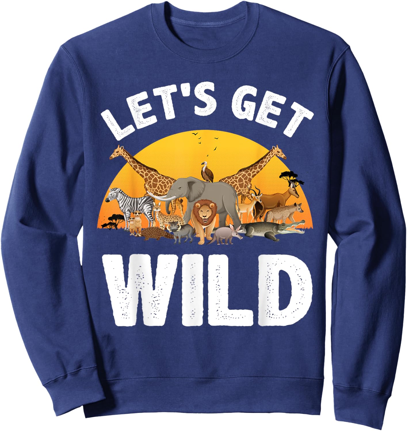 Funny Safari Design Women Kids Safari Animal Lovers Sweatshirt - Sweatshirt | Navy