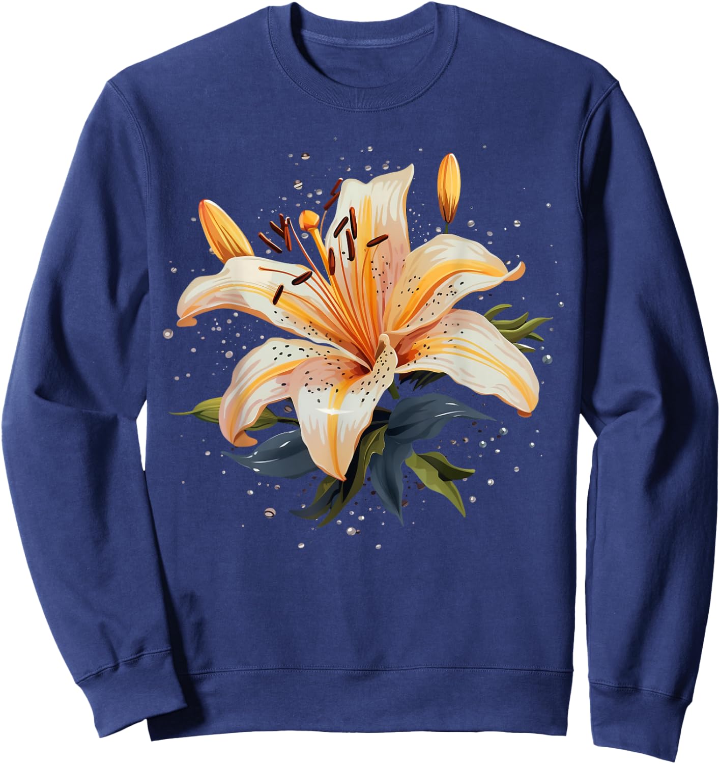 Shattered Lily flower with Lily petals Sweatshirt - Sweatshirt | Navy