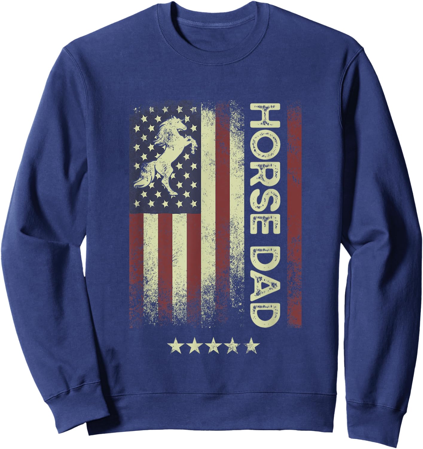 USA American Flag - Horse Dad Women Men Sweatshirt - Sweatshirt | Navy