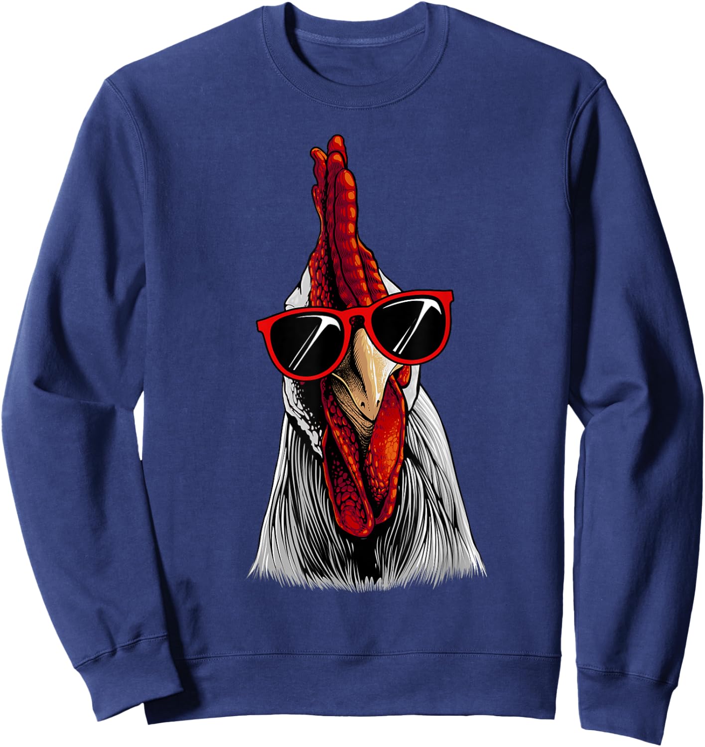 Funny Chicken Design Women Rooster Chicken Lovers Sweatshirt - Sweatshirt | Navy
