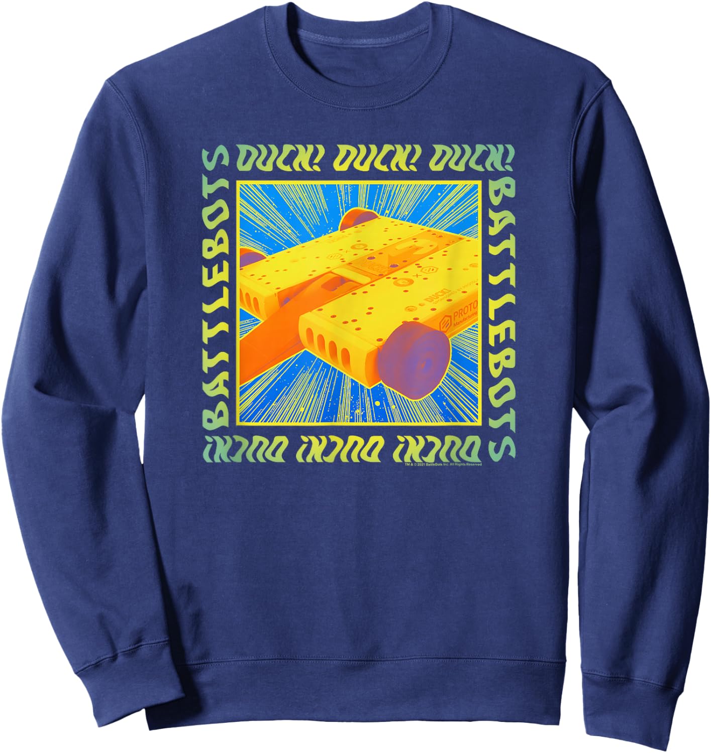 BattleBots Duck Centered Box Up Sweatshirt - Sweatshirt | Navy