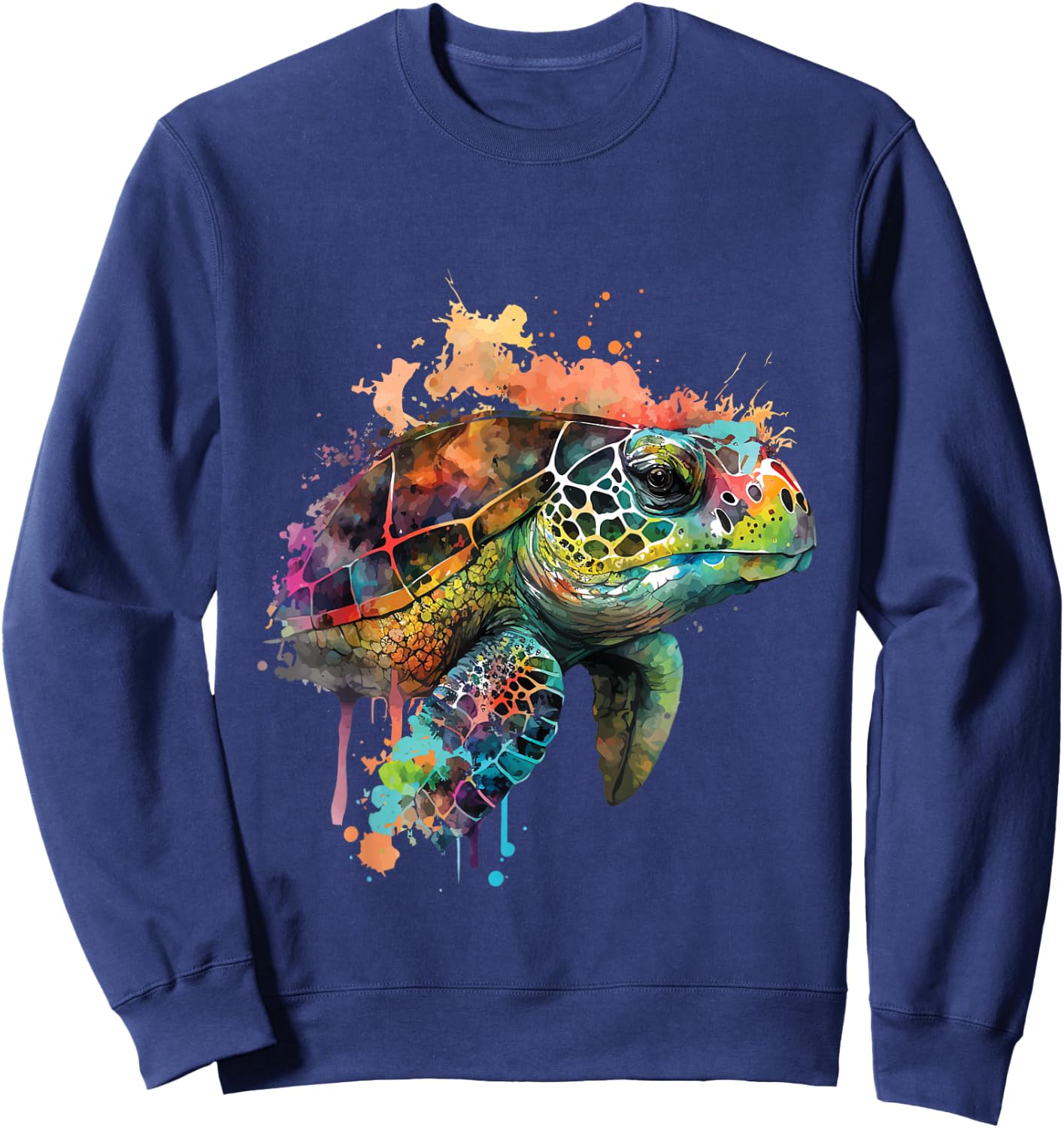 Hawaiian Ethnic Turtle - Beach Ocean Animal Lover Zookeeper Sweatshirt - Sweatshirt | Navy