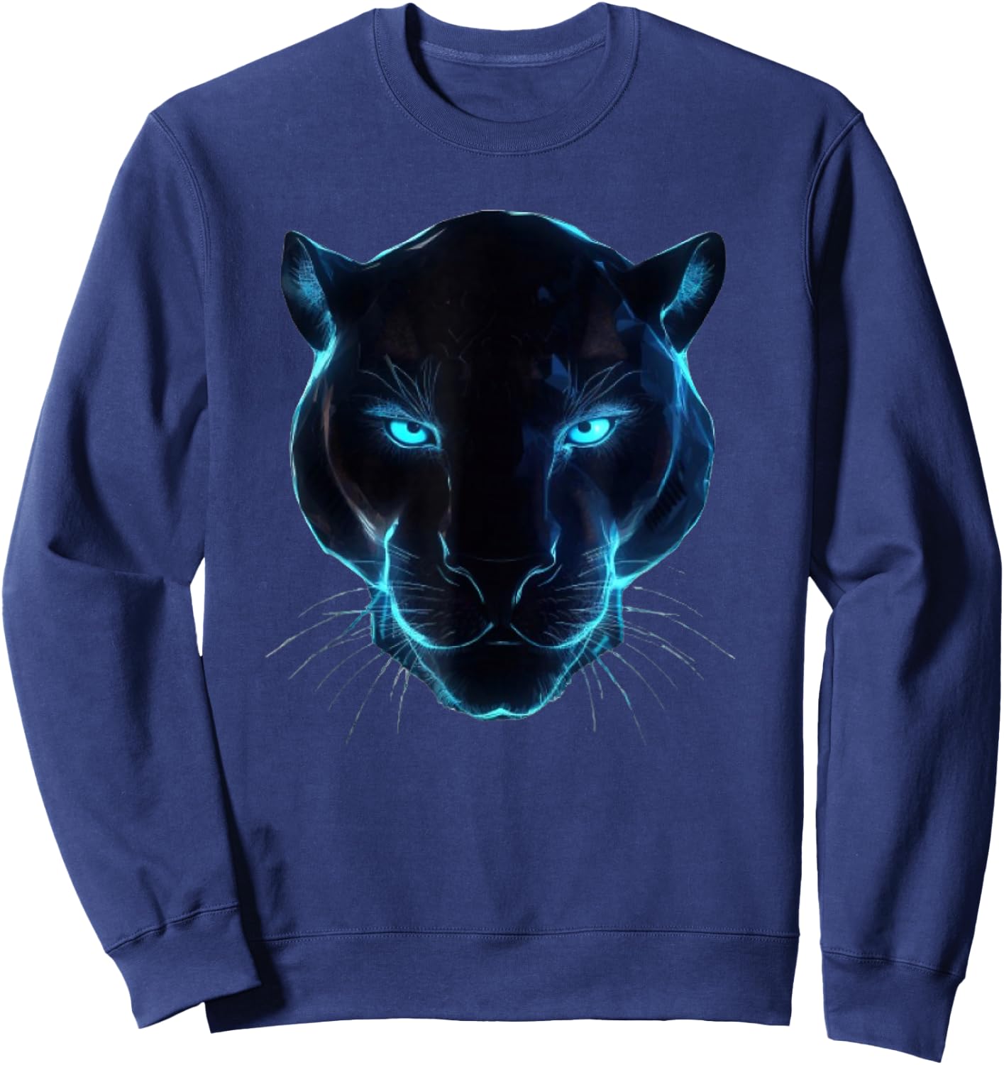 black panther head light for lovers Animal leopard & jaguar Sweatshirt - Sweatshirt | Navy