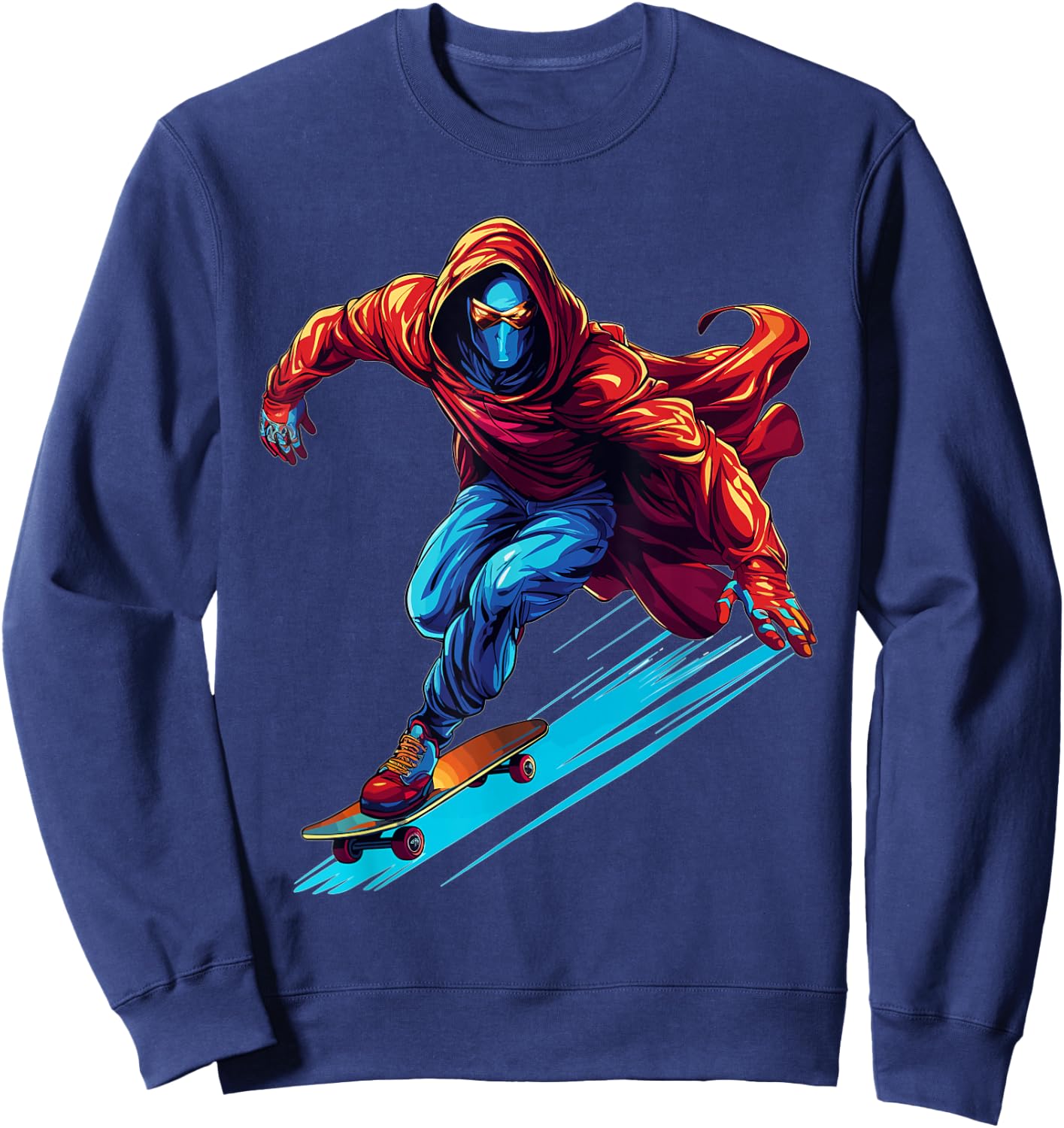 Superhero Skater - Skateboard Skateboarder Skateboarding Sweatshirt - Sweatshirt | Navy