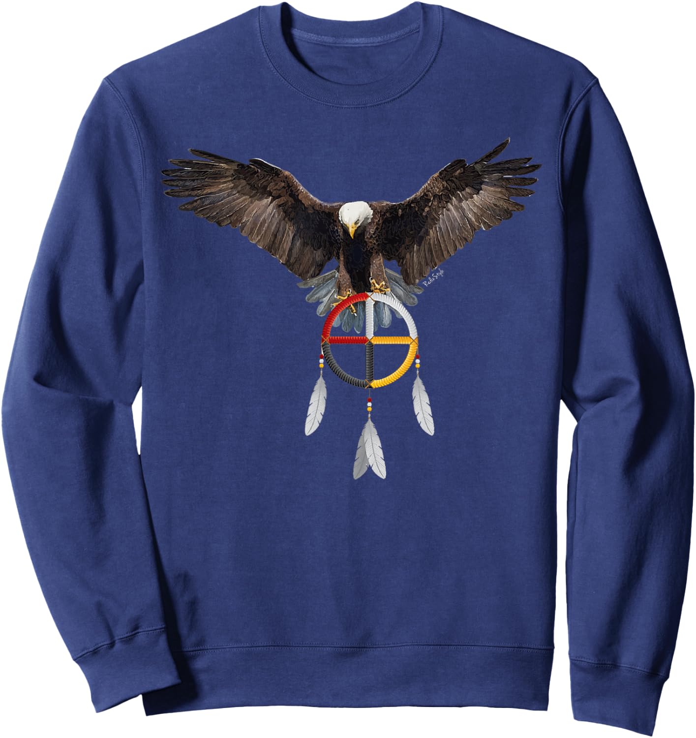 The Eagle & The Medicine Wheel Sweatshirt - Sweatshirt | Navy