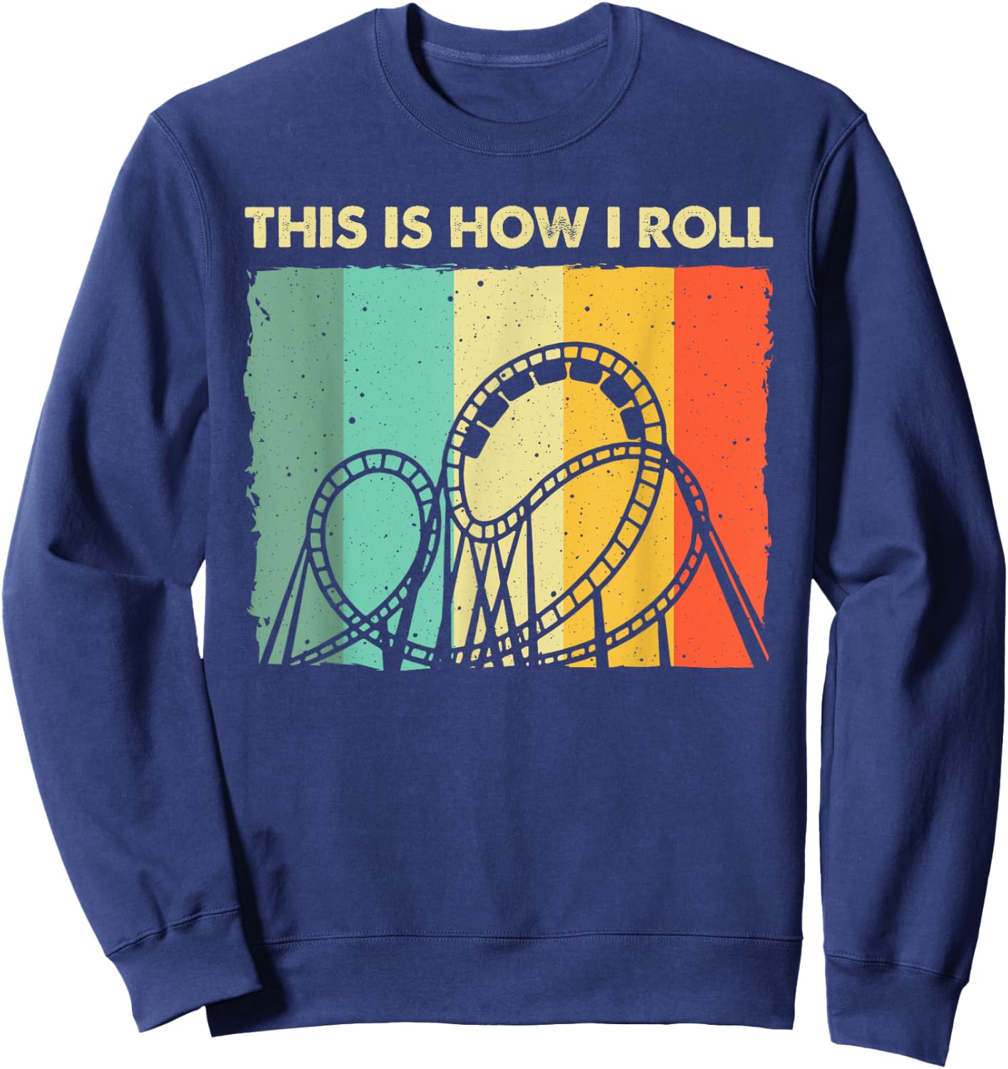 Roller Coaster Art Women Theme Park Roller Coaster Sweatshirt - Sweatshirt | Navy