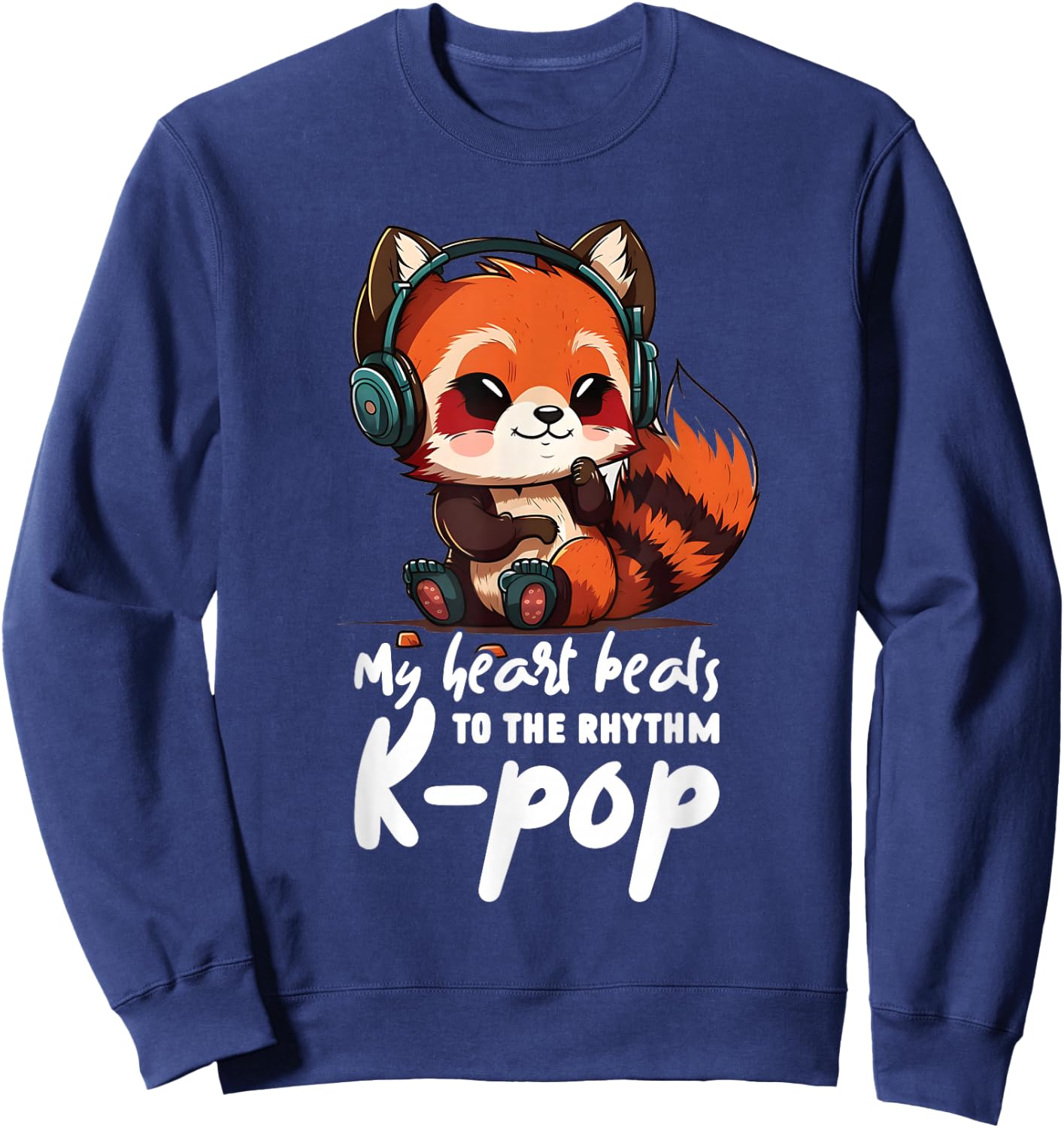 Kpop Items Bias Red Panda Korean Pop Merch K-pop Merchandise Sweatshirt - Sweatshirt | Navy
