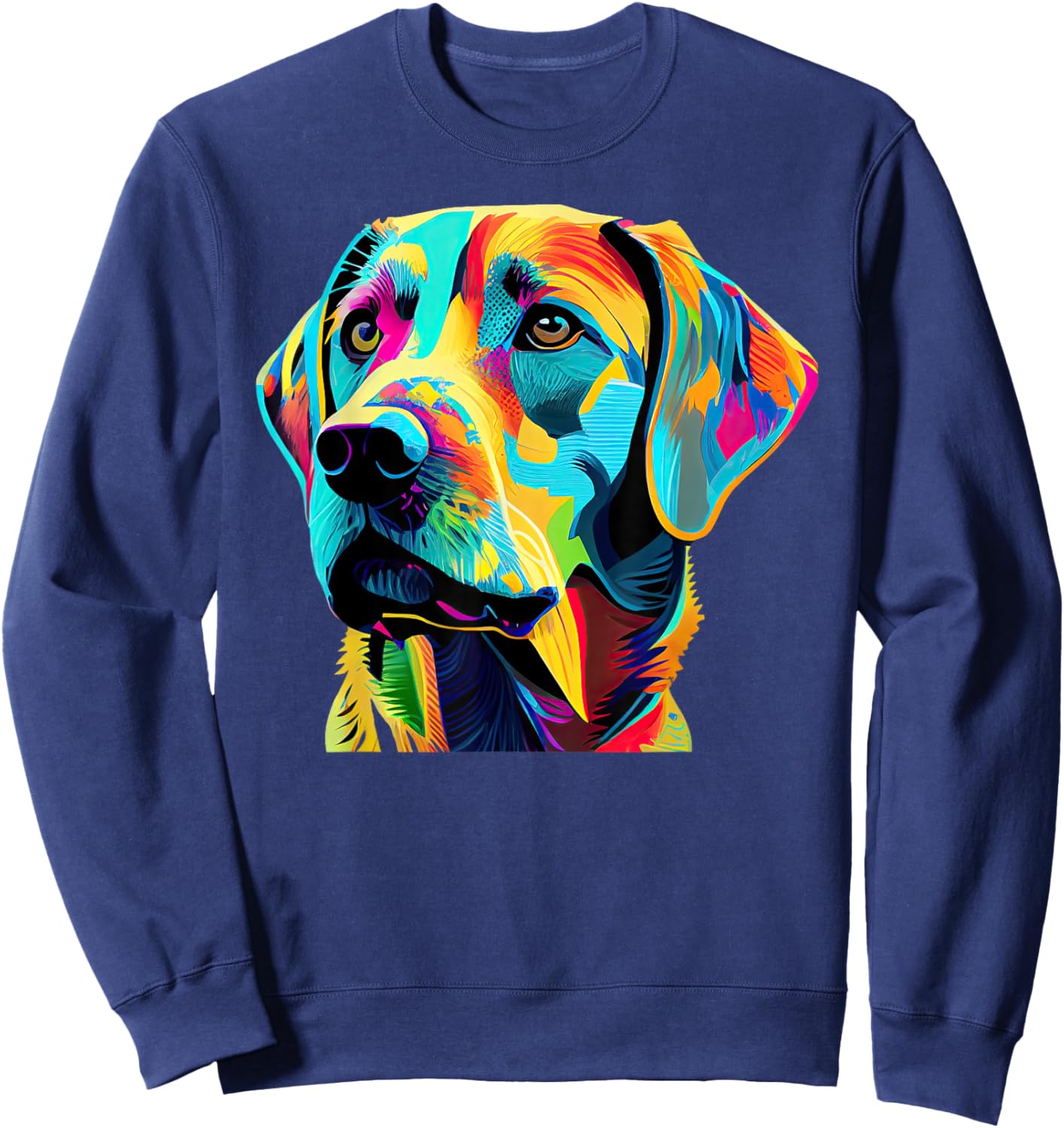 Labrador Retriever Lovers Pop Art Labrador Retriever Sweatshirt - Sweatshirt | Navy
