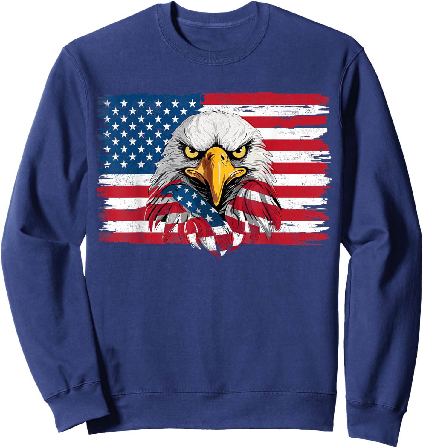 American Bald Eagle 4th Of July US Flag Patriotic Boys Men Sweatshirt - Sweatshirt | Navy
