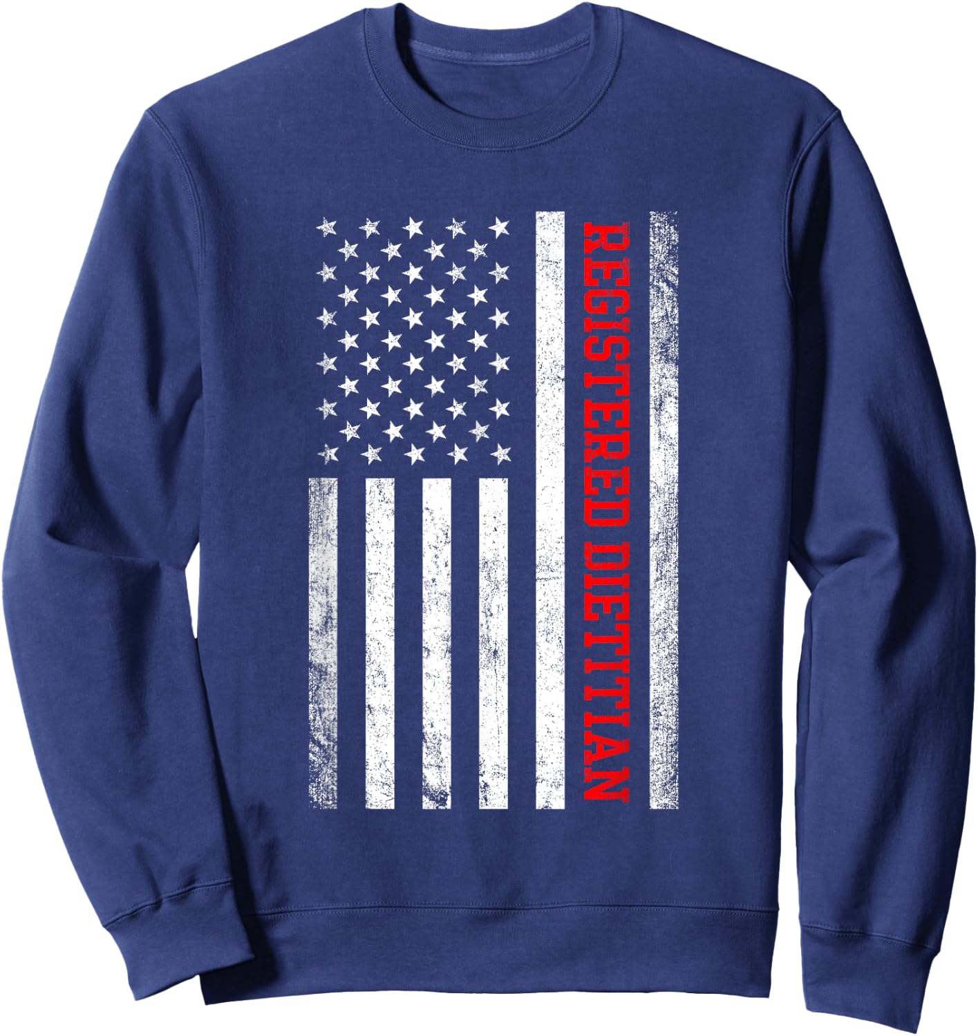 registered dietitian american flag, nutritionist dietitian Men Sweatshirt - Sweatshirt | Navy
