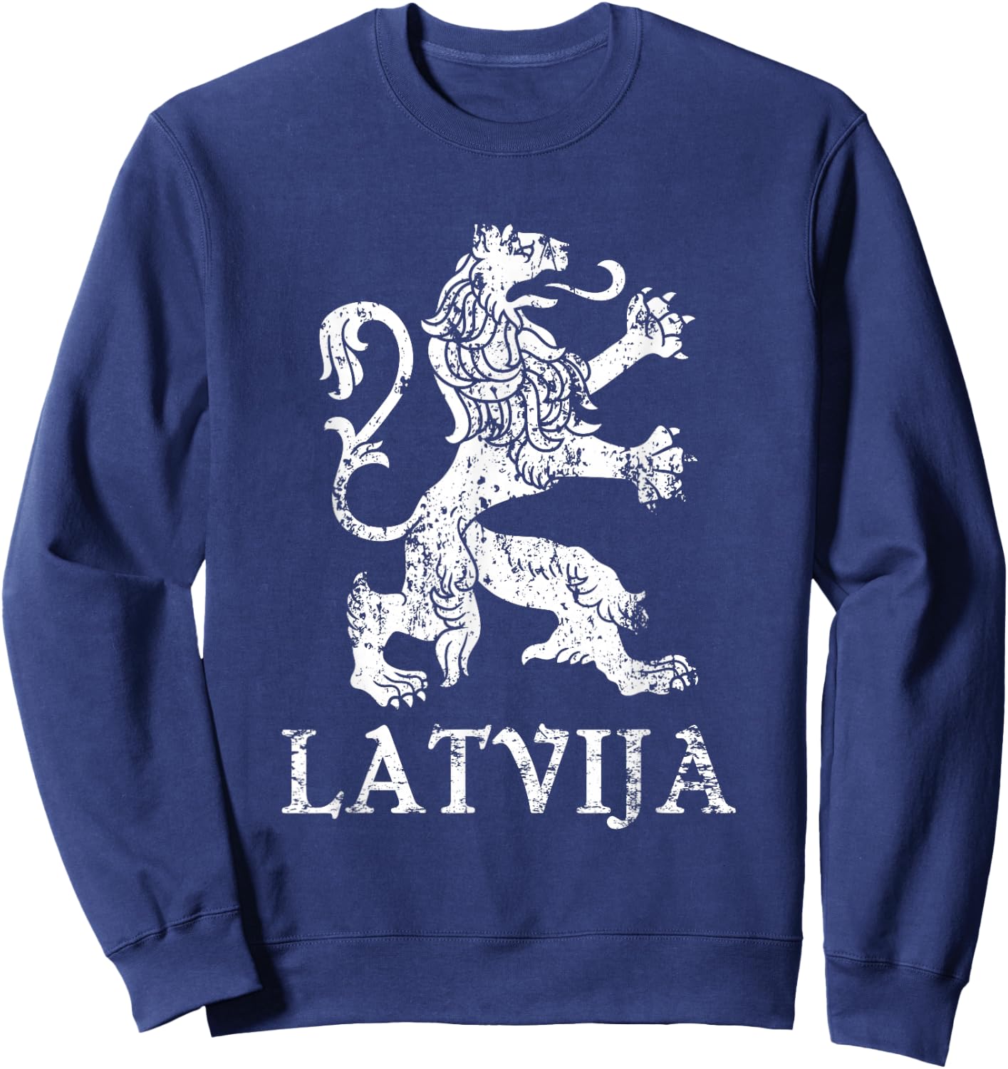 Latvija Latvia Lion Symbol Latvian Pride Sweatshirt - Sweatshirt | Navy