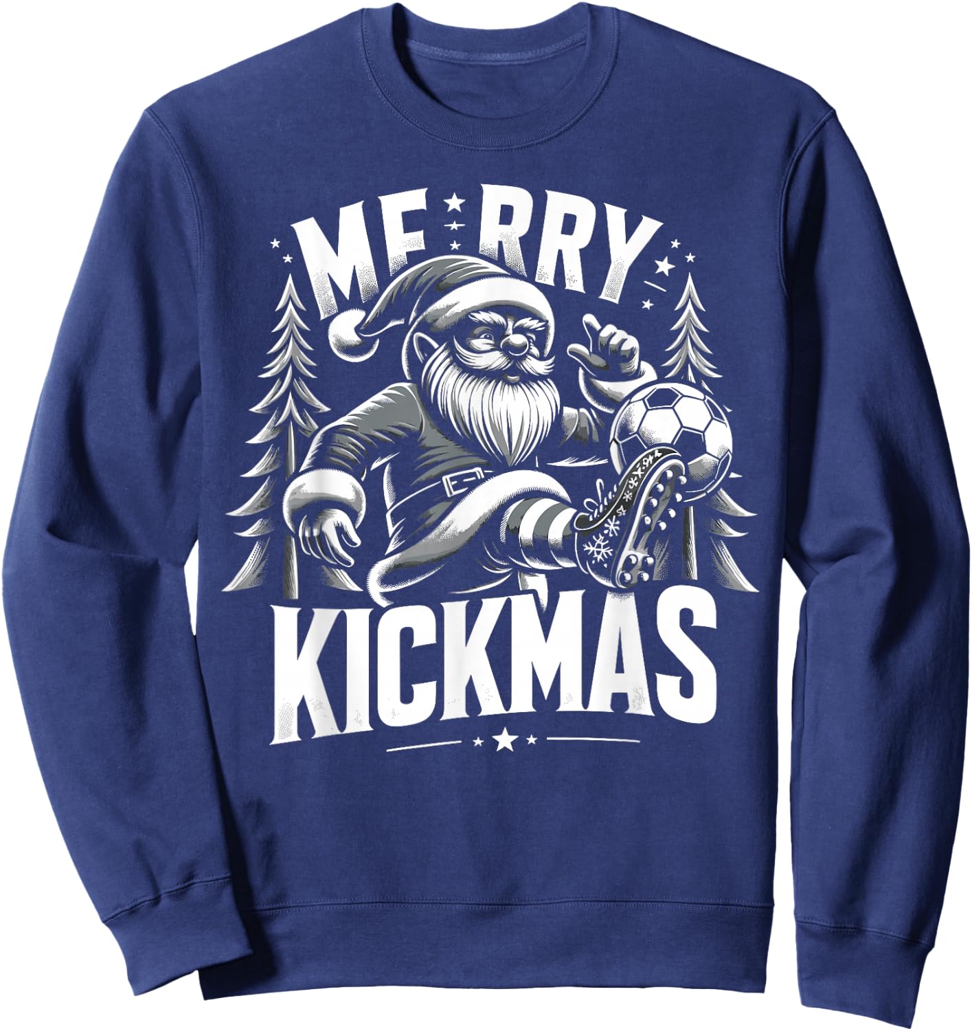 Soccer Gnome Merry Kickmas, Soccer Christmas Sweatshirt - Sweatshirt | Navy