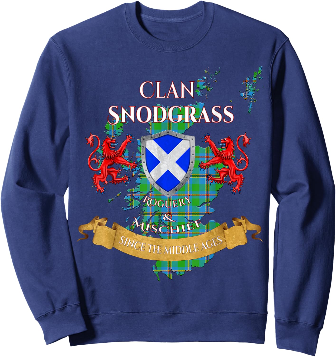 Snodgrass Scottish Family Clan Middle Ages Mischief Sweatshirt - Sweatshirt | Navy