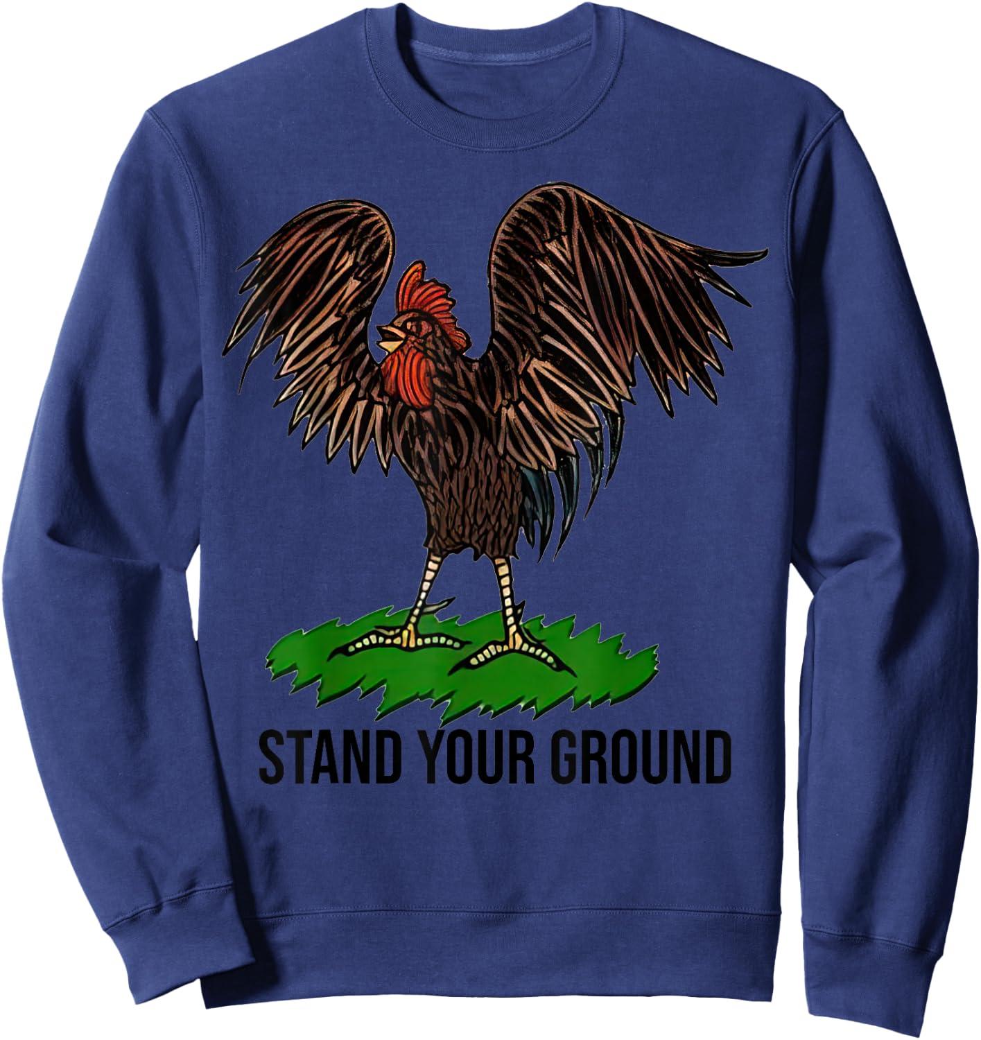 Stand Your Ground Chicken Funny Christmas Sweatshirt - Sweatshirt | Navy