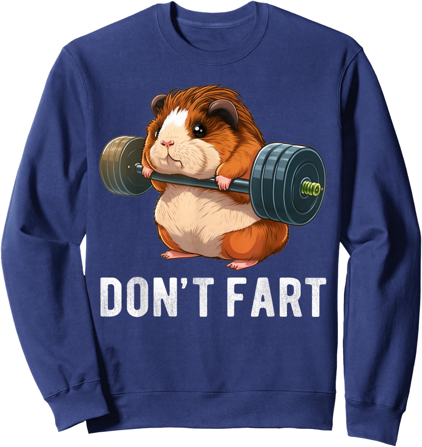 Guinea Pig Weight Lifting Gym Fitness Workout Funny Sweatshirt - Sweatshirt | Navy