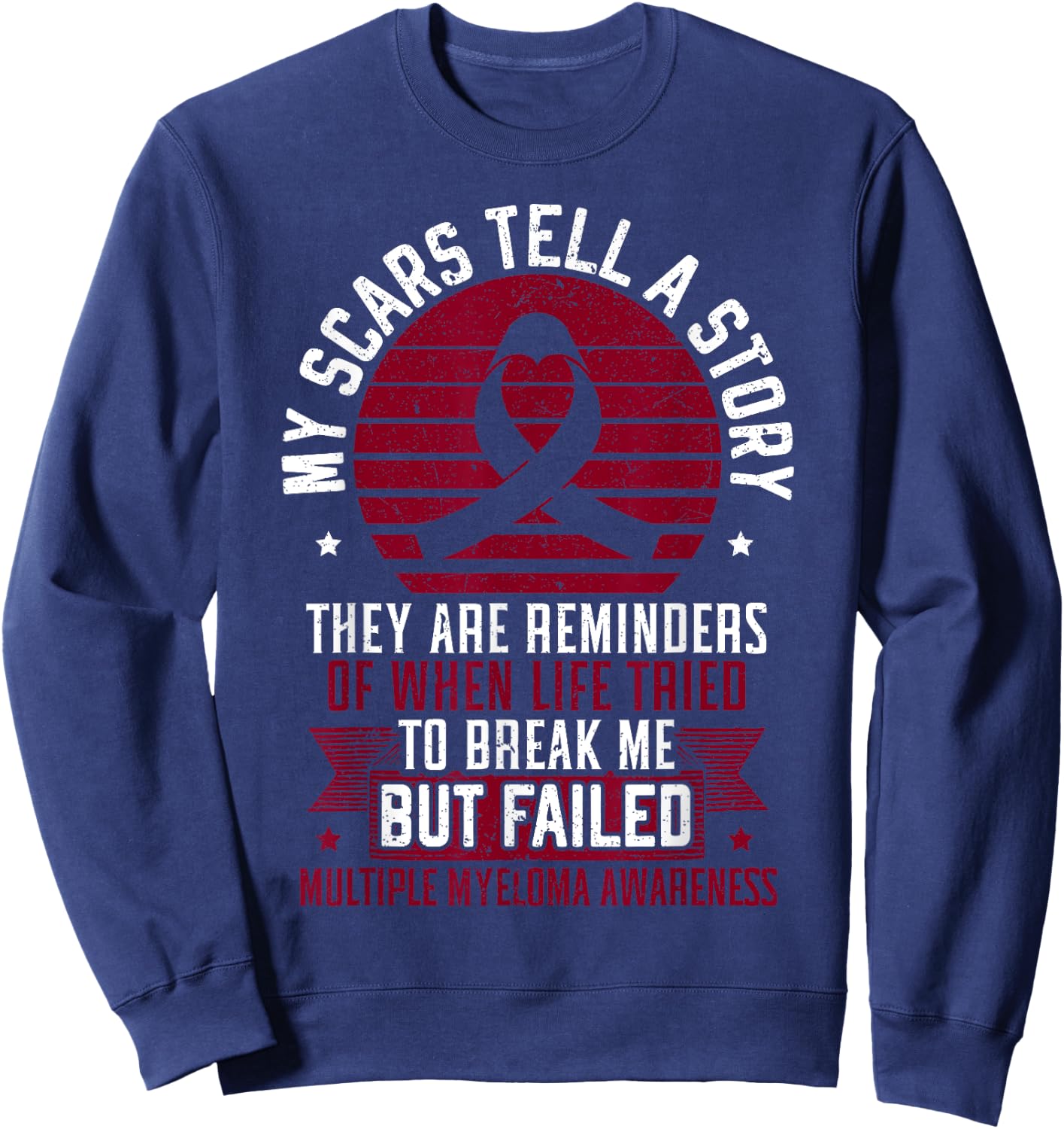 Multiple Myeloma Warrior Myeloma Cancer Awareness Sweatshirt - Sweatshirt | Navy