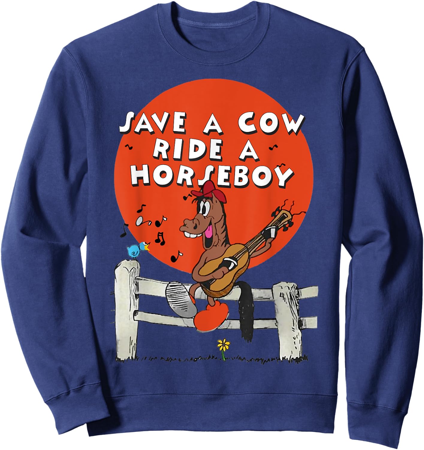 Save A Cow Ride A Horseboy Sweatshirt - Sweatshirt | Navy