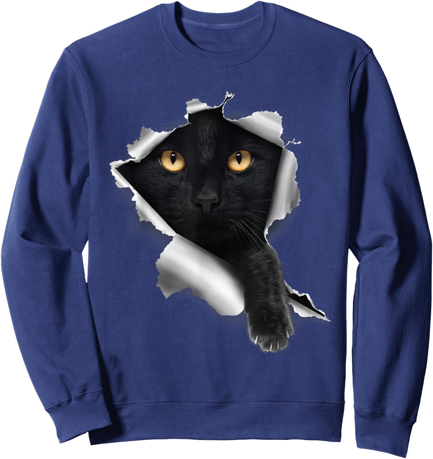 Sneaking Black Cat - Animal Lover Pet Owner Kitten Kitty Men Women Kids Sweatshirt - Sweatshirt | Navy