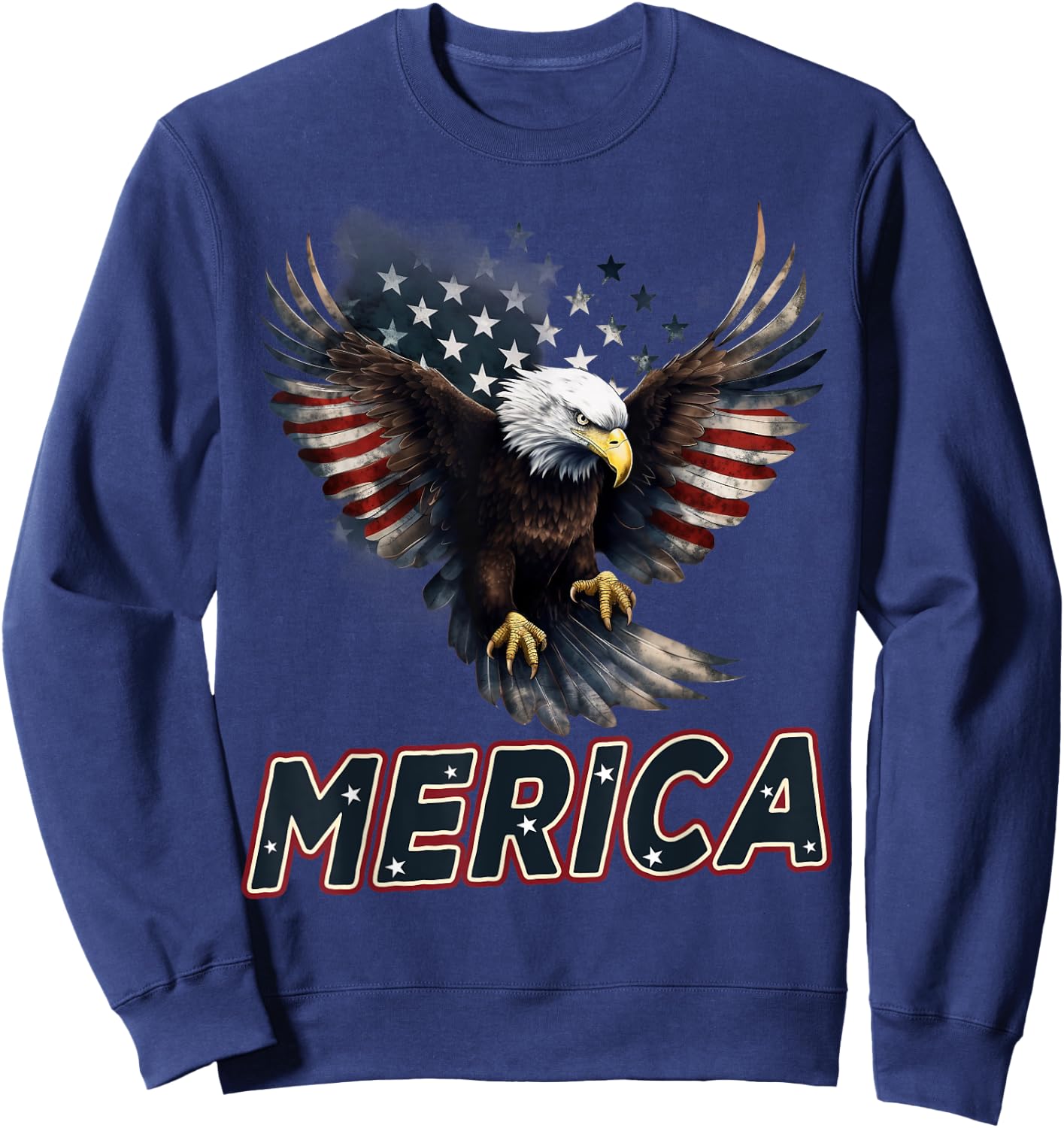 USA American Flag Patriotic Eagle 4th of July Sweatshirt - Sweatshirt | Navy