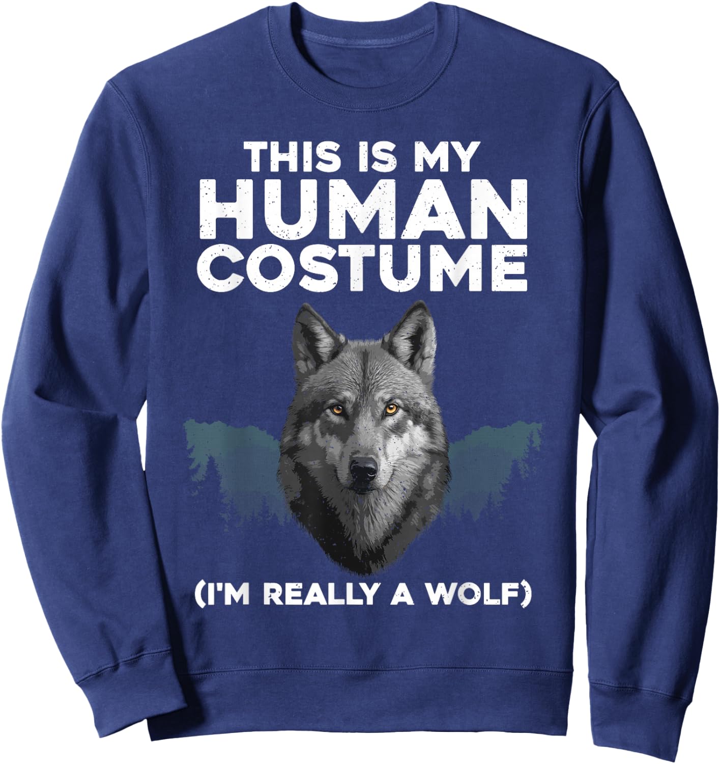 Funny Wolf Design Women Boys Girls Kids Wolf Lovers Sweatshirt - Sweatshirt | Navy