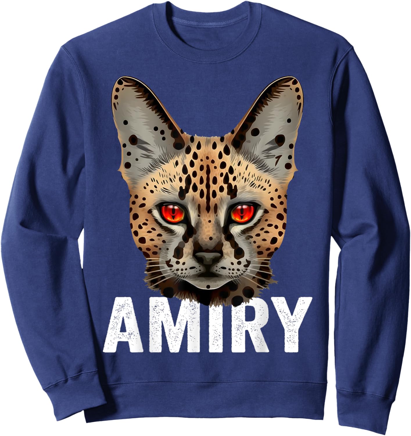 Mountain Lion Ohio Wild Cat Amiry Serval Cat Sweatshirt - Sweatshirt | Navy