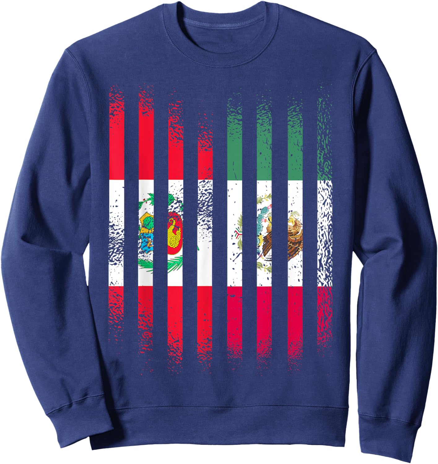 Peru Flag Mexico Grown Country Flags Stripes Sweatshirt - Sweatshirt | Navy