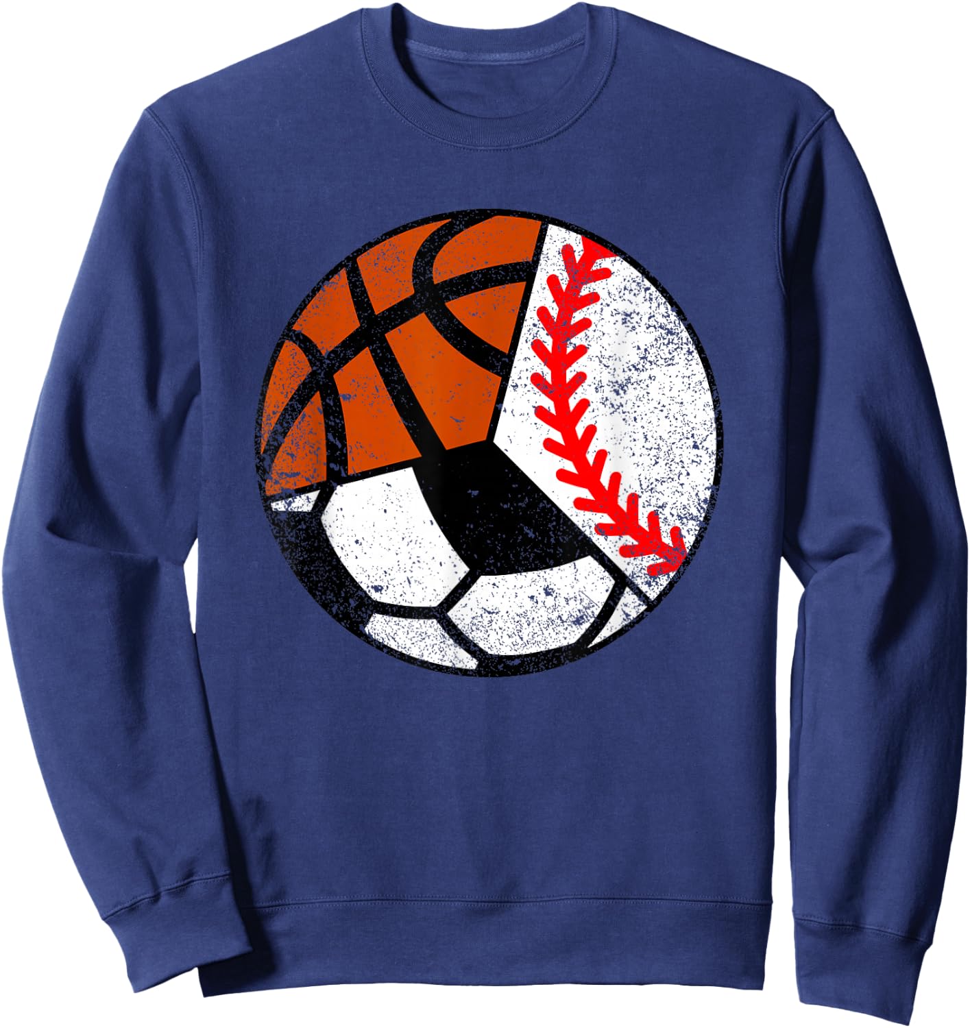 Soccer Baseball Basketball Player Funny Ball Sport Sweatshirt - Sweatshirt | Navy