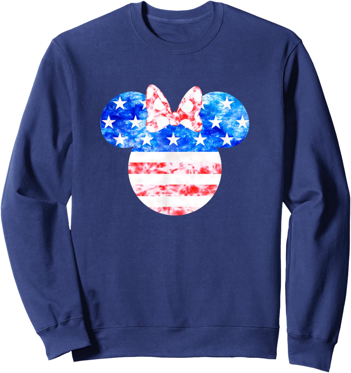 Disney Minnie Mouse American Flag Tie Dye Sweatshirt - Sweatshirt | Navy