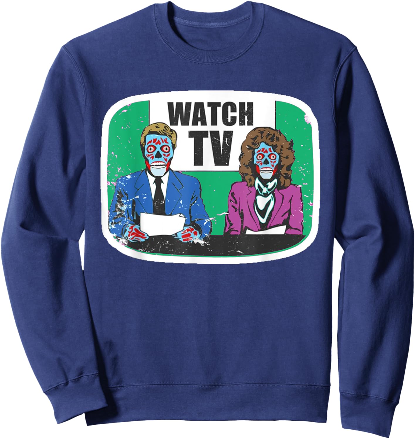 Gym Box Apparel Women's Black Modern TV Themed Birthday Sweatshirt - Sweatshirt | Navy