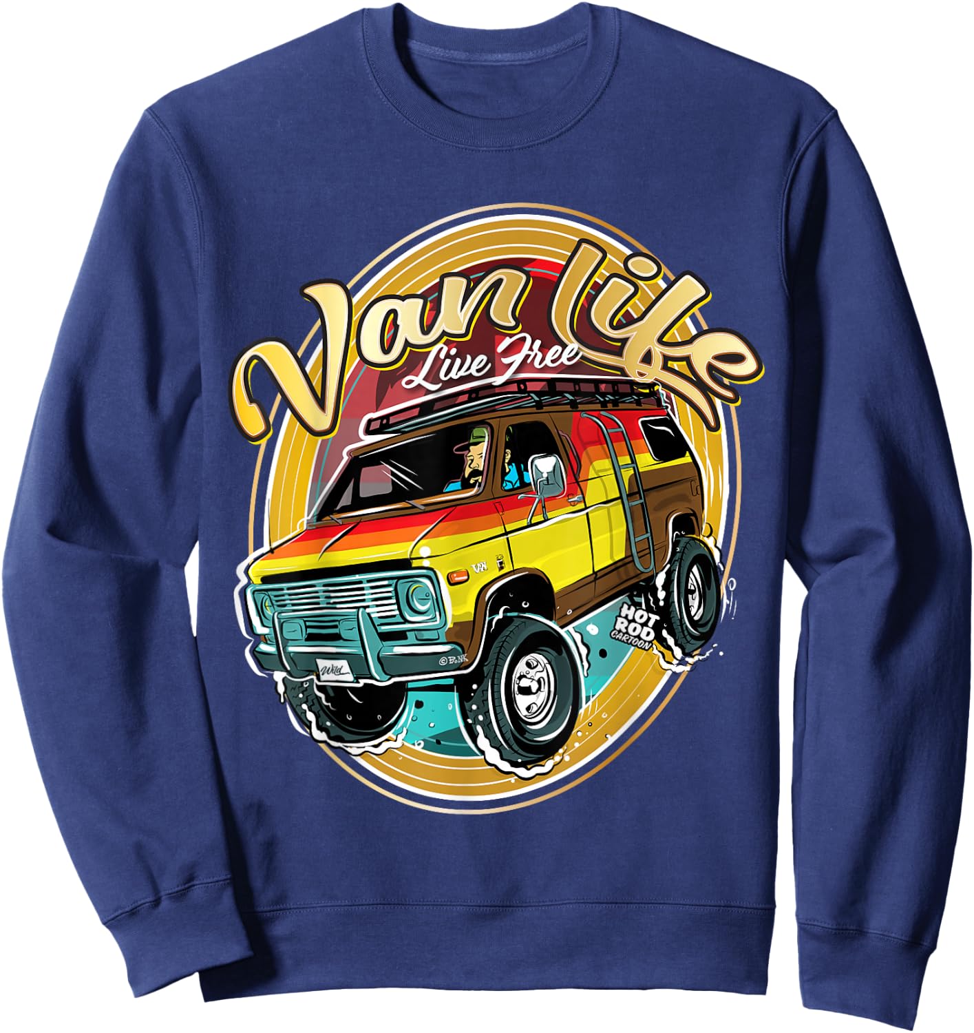 Retro Van Life Sweatshirt - Sweatshirt | Navy