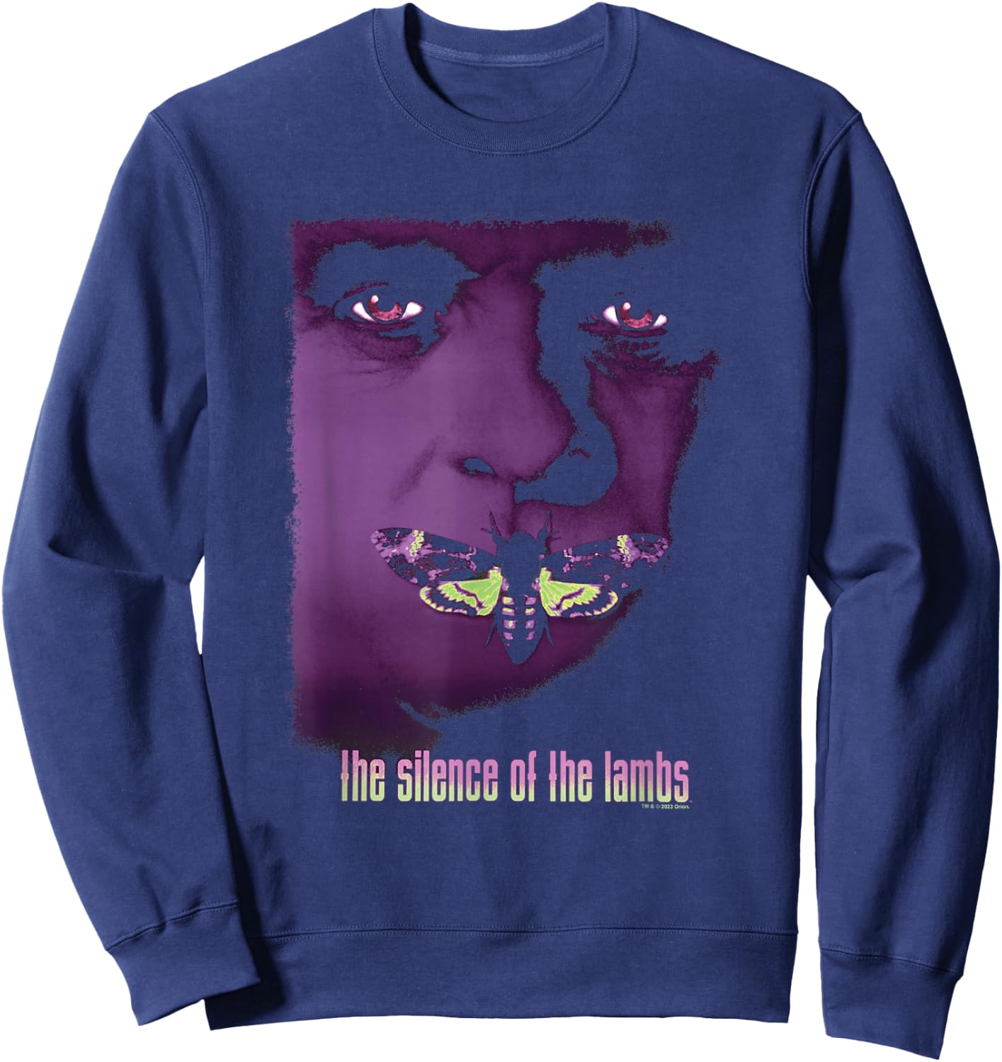 The Silence Of The Lambs Hannibal Lecter Purple Moth Poster Sweatshirt - Sweatshirt | Navy