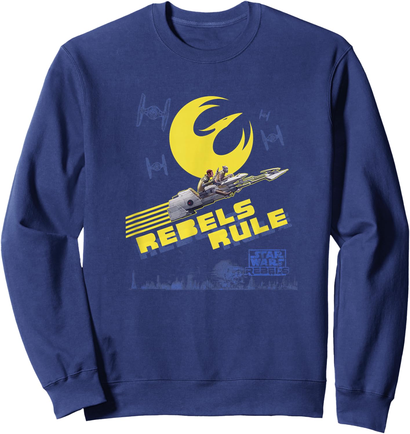 Star Wars Rebels Kanan & Zeb Riding Space Bikes Vintage V2 Sweatshirt - Sweatshirt | Navy