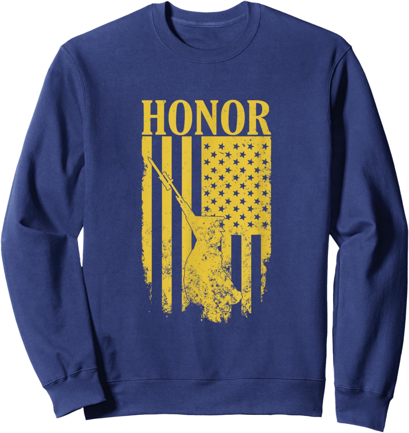 Military Army Flag America Honor Tomb of the Unknown Soldier Sweatshirt - Sweatshirt | Navy