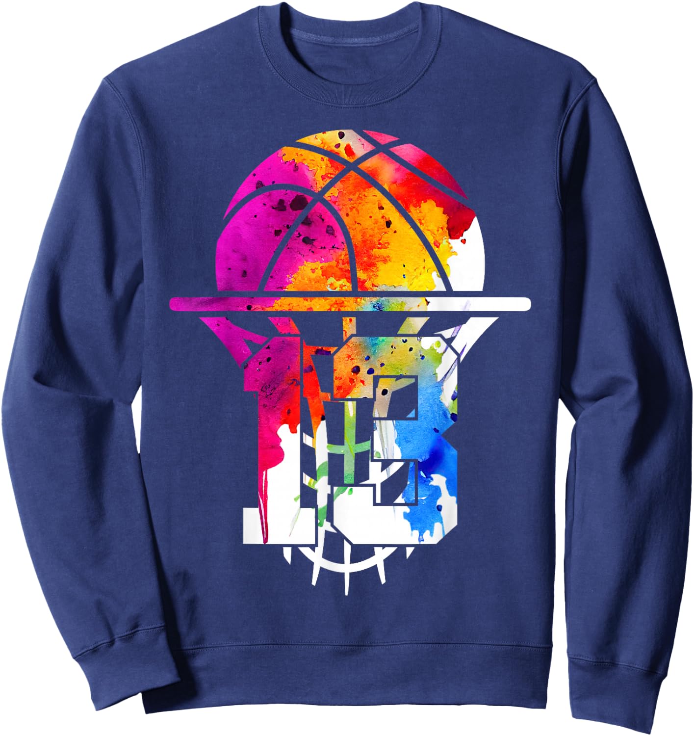 13 Years Basketball 13th Birthday Sweatshirt - Sweatshirt | Navy