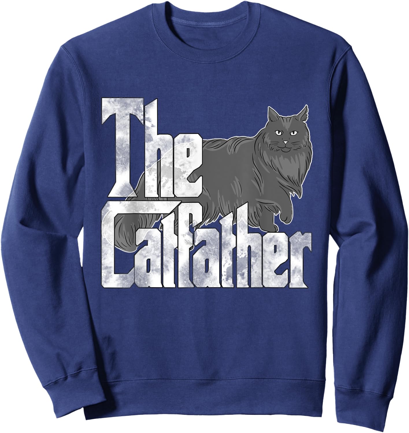 Cat Dad The Catfather Maine Coon Cat Father Kitty Daddy Women Sweatshirt - Sweatshirt | Navy