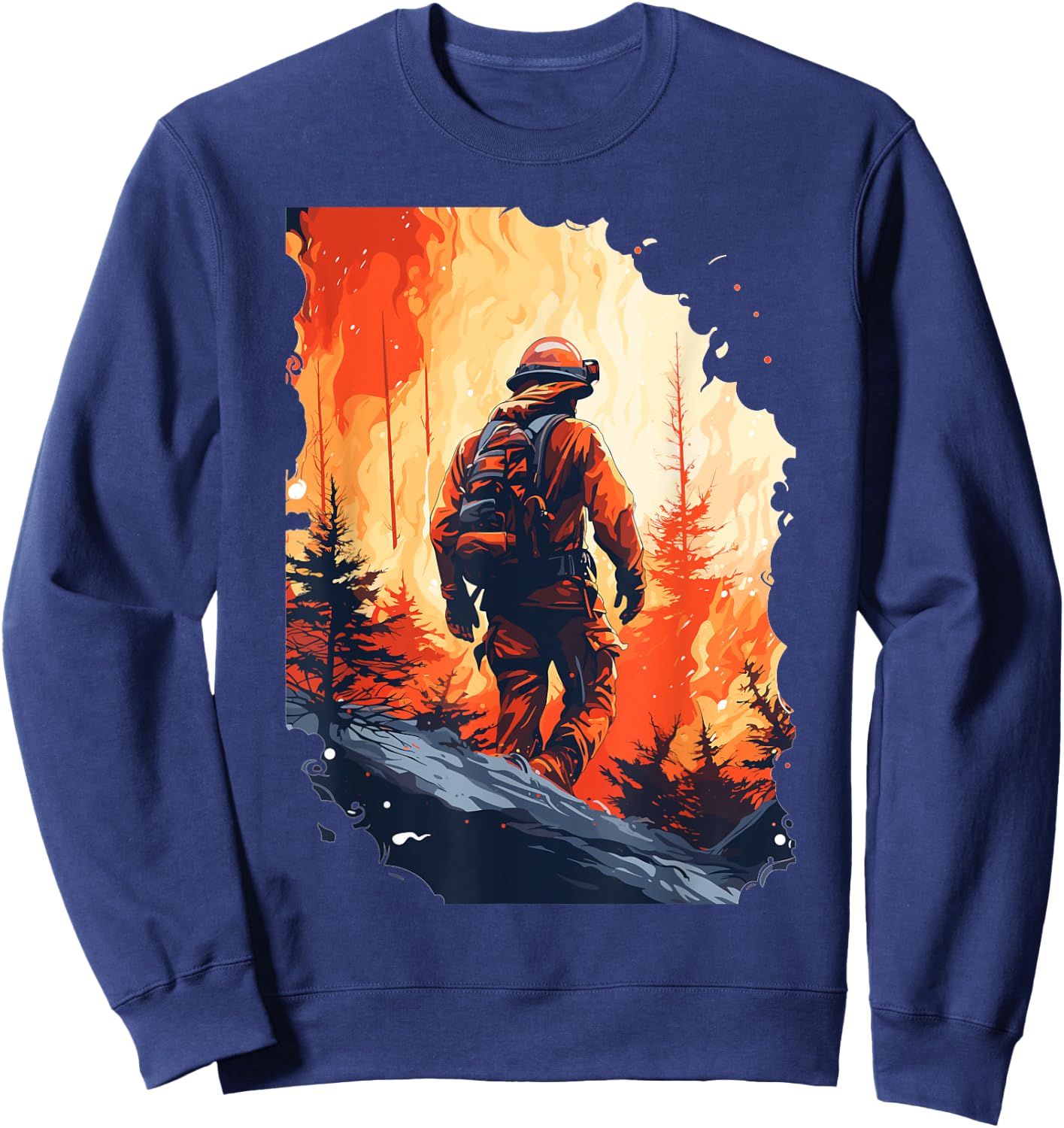 Funny Firefighting Shirts Firefighter & Fireman Sweatshirt - Sweatshirt | Navy
