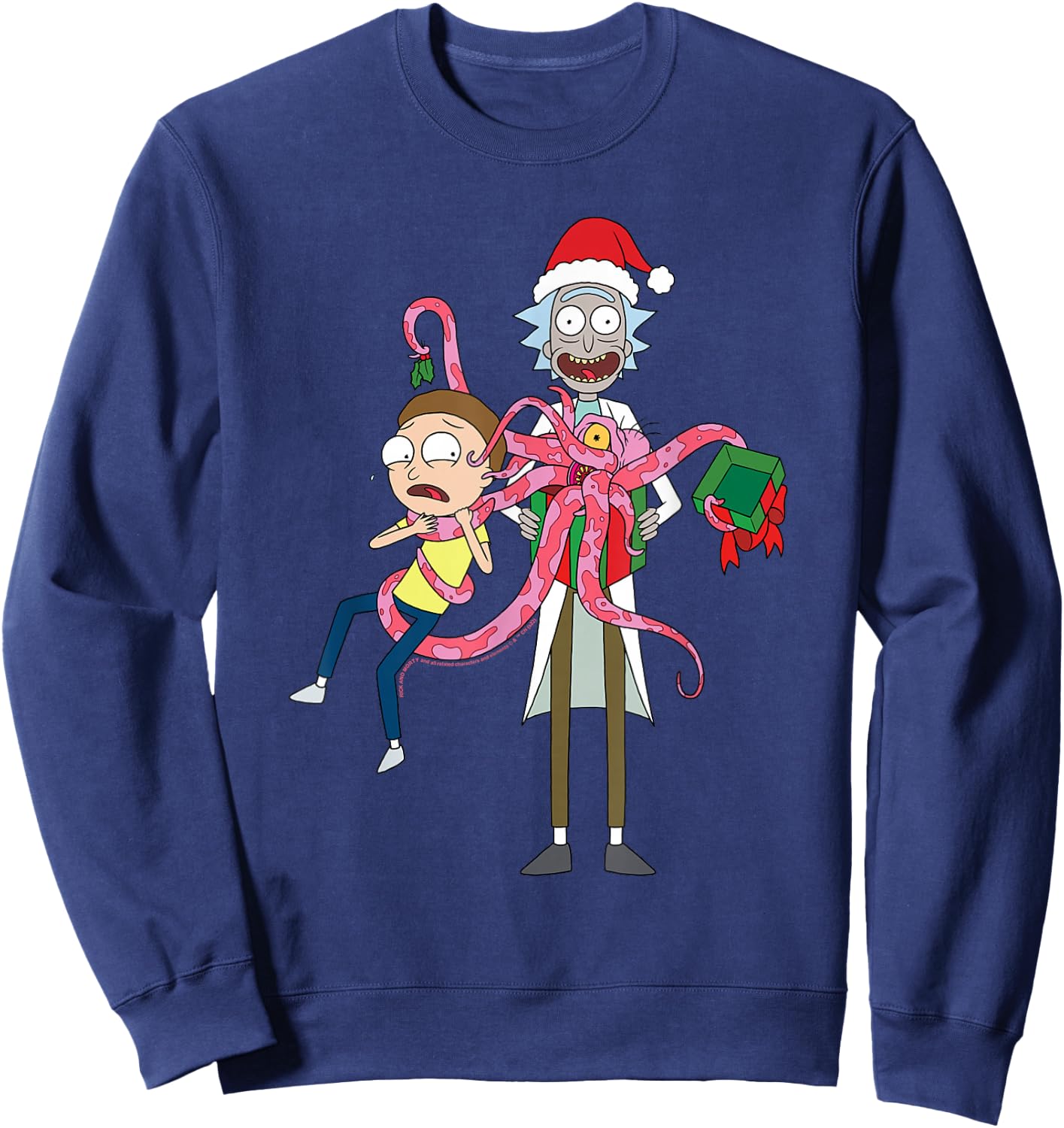 Rick and Morty Christmas, Merry Rickmas Gift Morty Sweatshirt - Sweatshirt | Navy