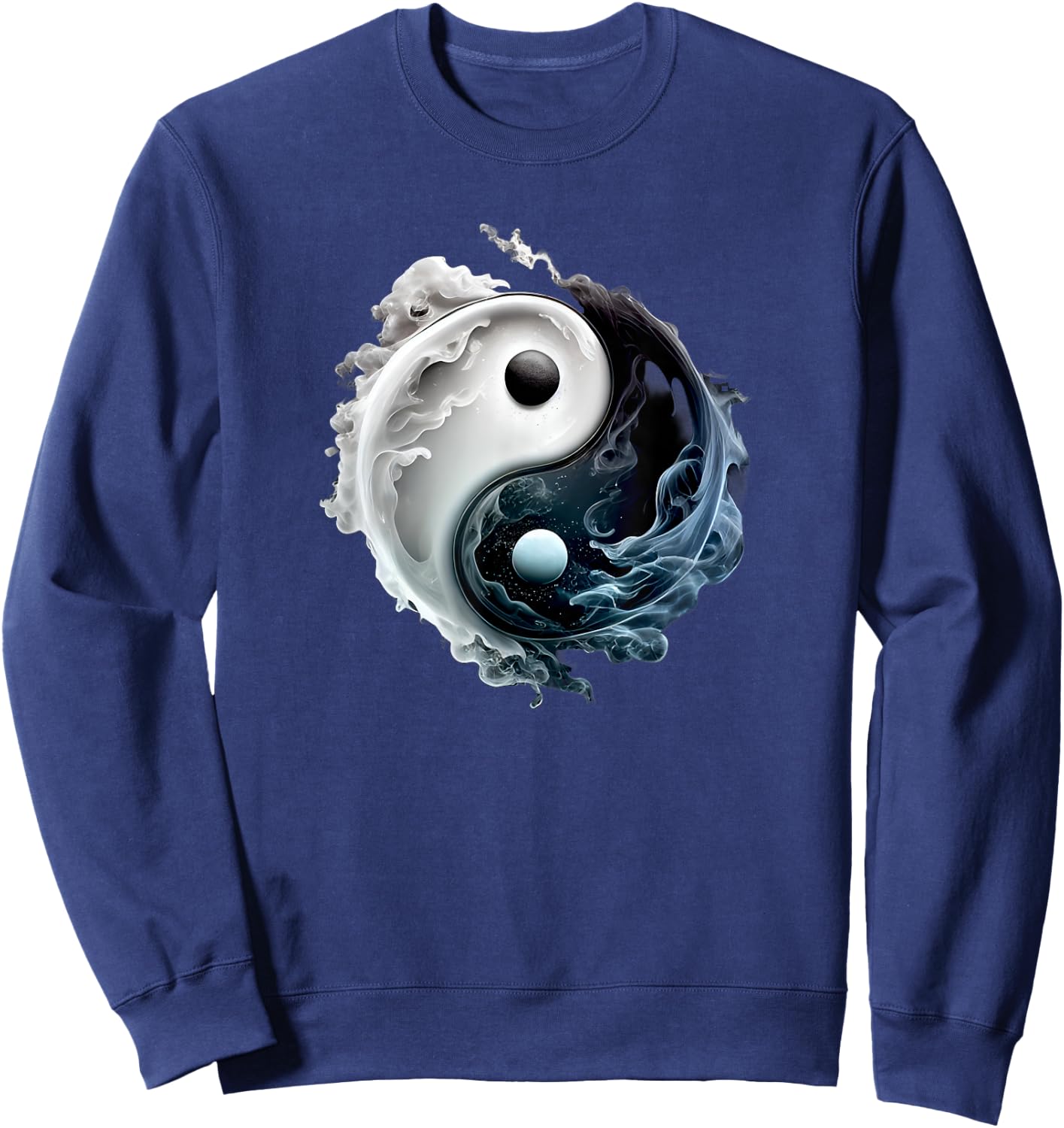 Ying Yang Whispy Feng Shui Taijitu Yin Yang Sweatshirt - Sweatshirt | Navy