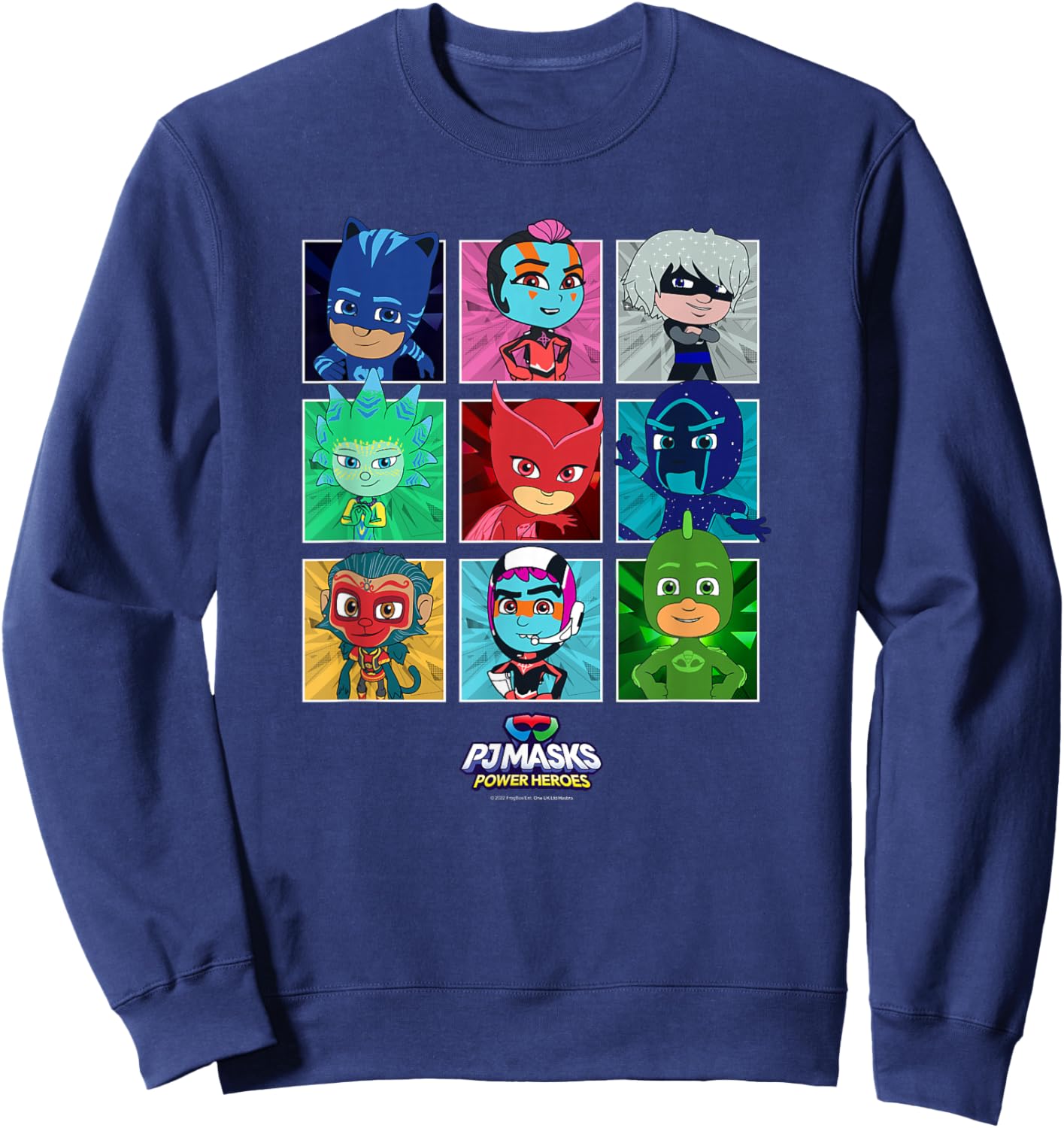 PJ Masks Group Shot Panel Characters Boxed Up Sweatshirt - Sweatshirt | Navy