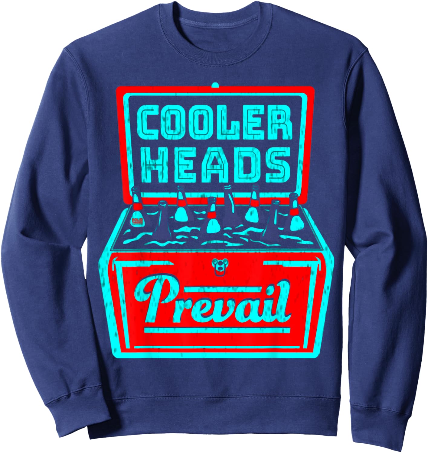 Beer Lover Men Dad Cooler Heads Prevail Sweatshirt - Sweatshirt | Navy