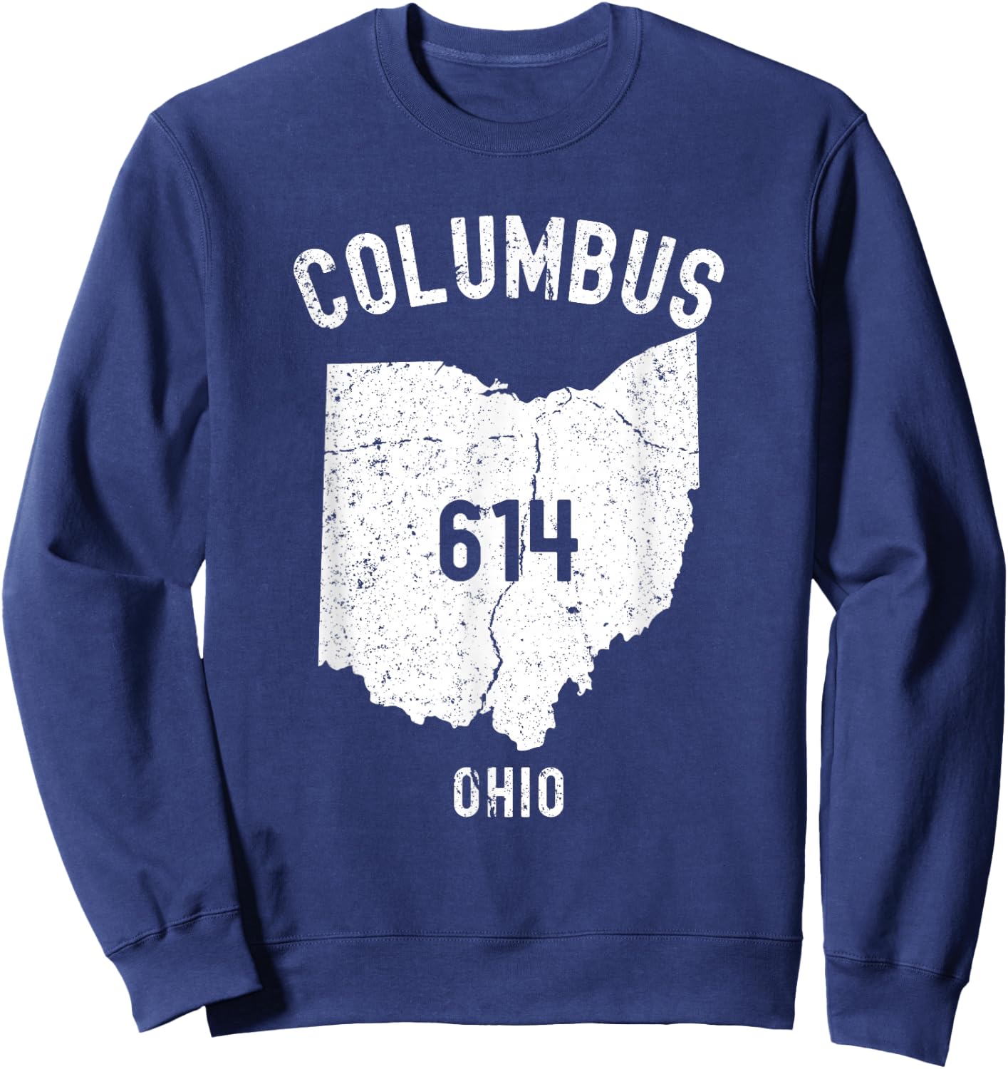 Columbus Ohio OH 614 Vintage Athletic Style Sweatshirt - Sweatshirt | Navy